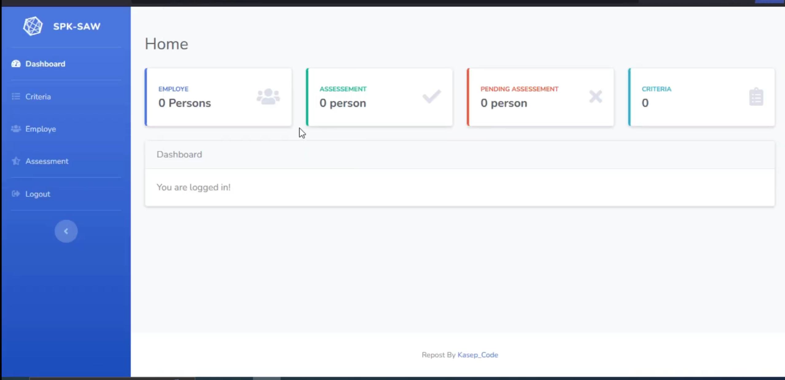 Website SPK SAW Framework Laravel  | SPK Pemilihan Karyawan Terbaik Metode SAW | Download Website spk saw