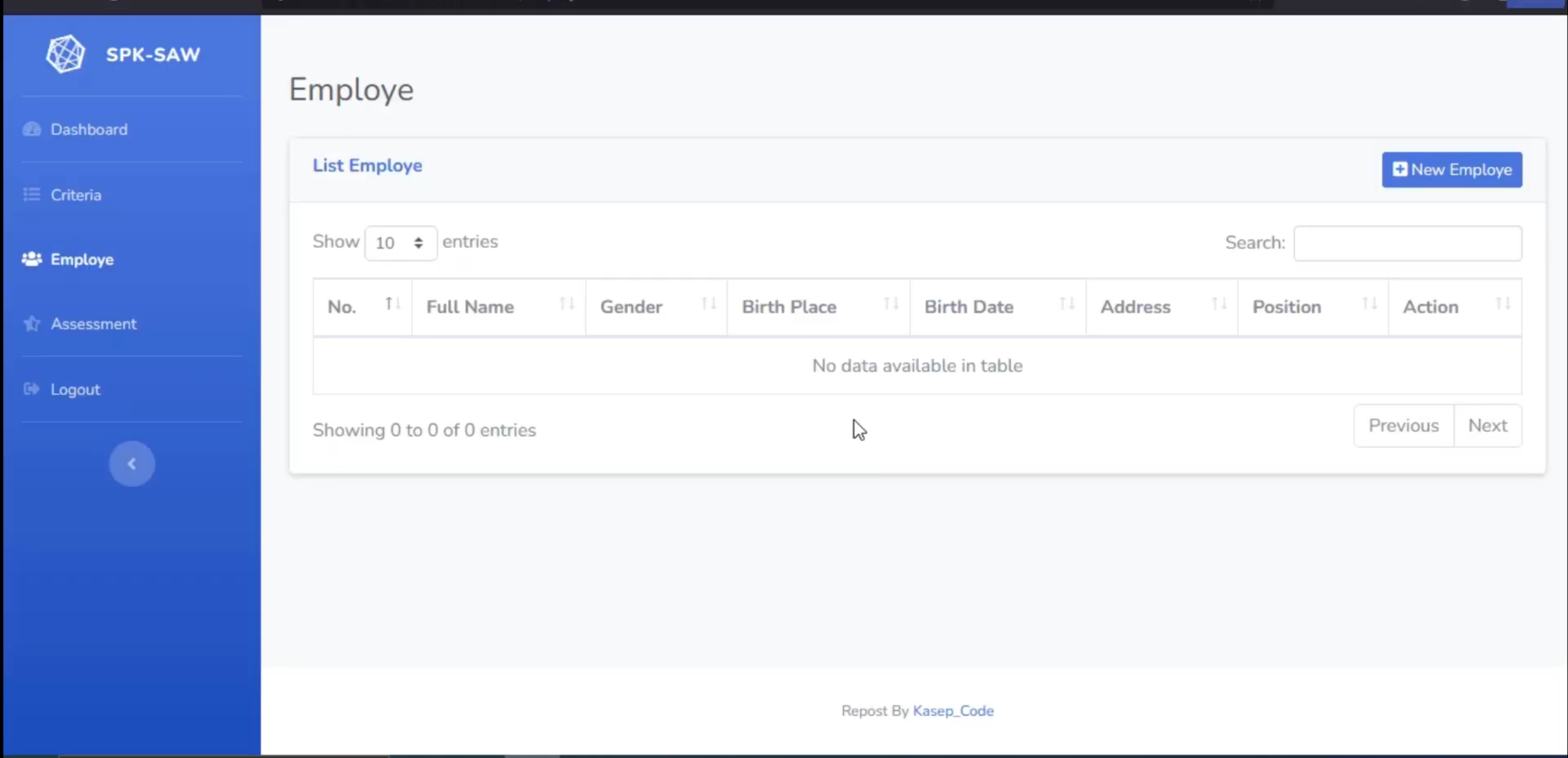 Website SPK SAW Framework Laravel  | SPK Pemilihan Karyawan Terbaik Metode SAW | Download Website spk saw