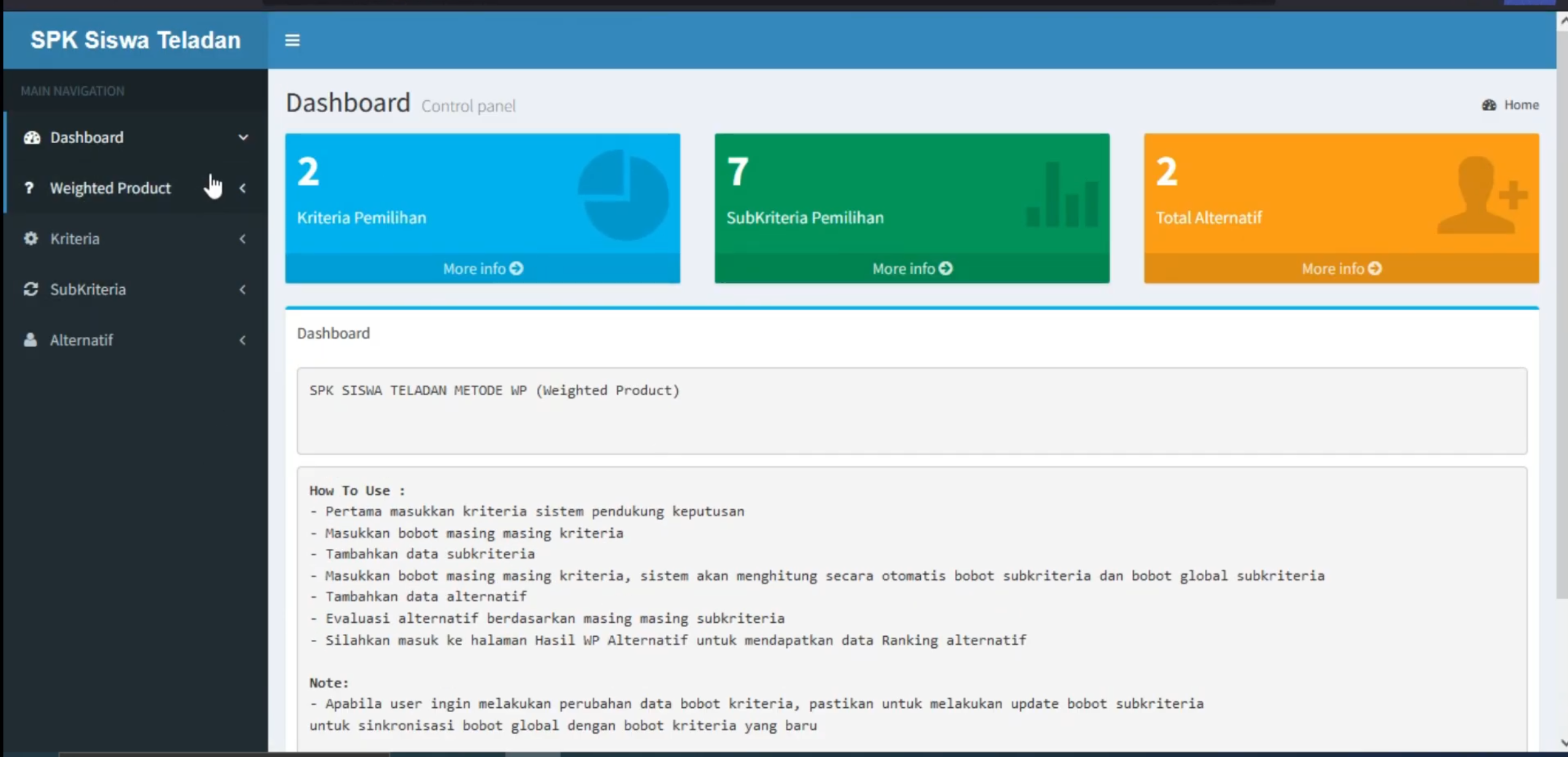 Website SPK Metode WP | SPK Metode WP Weight Product | Download Source Code PHP | Codeigniter