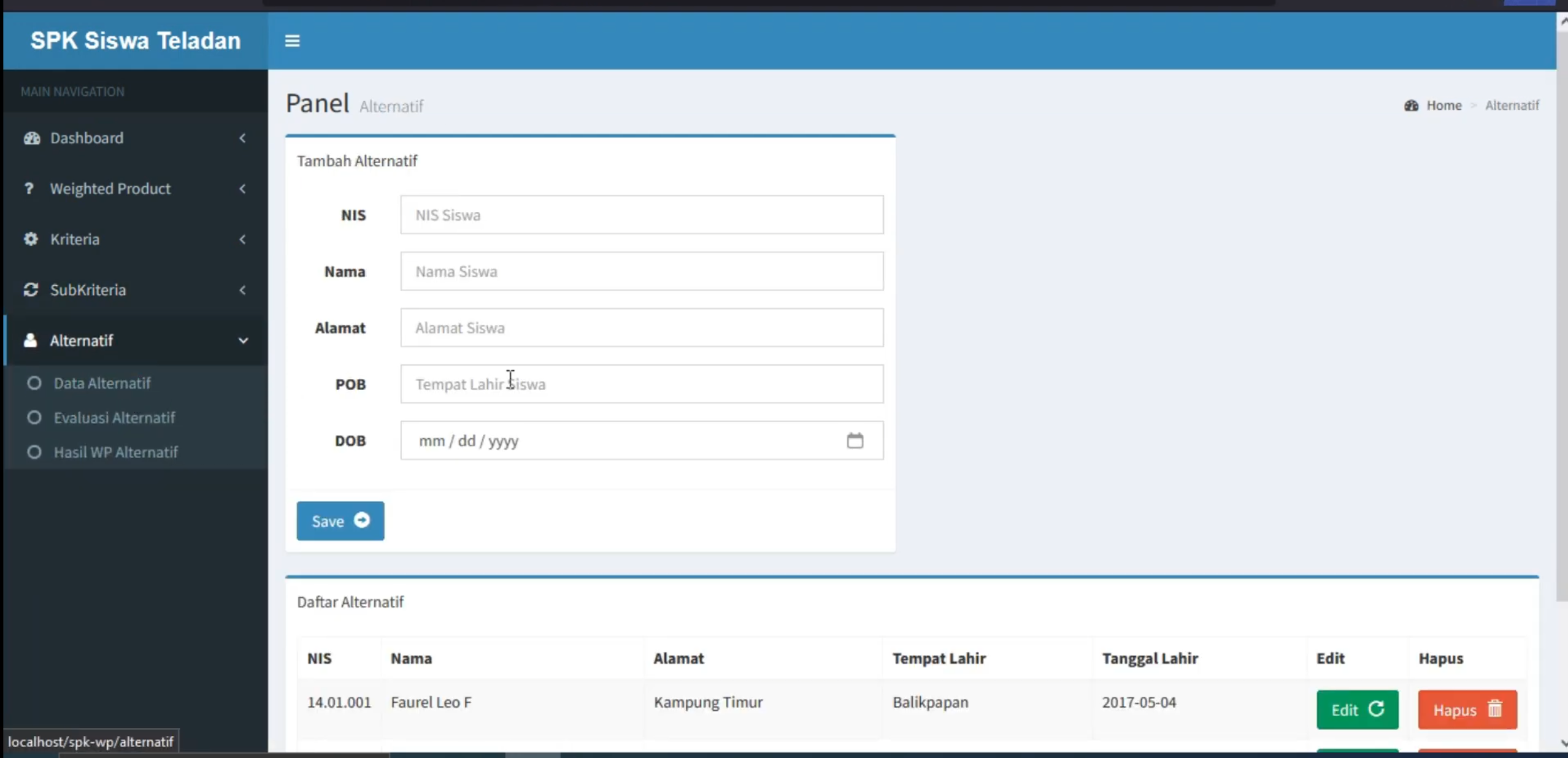 Website SPK Metode WP | SPK Metode WP Weight Product | Download Source Code PHP | Codeigniter