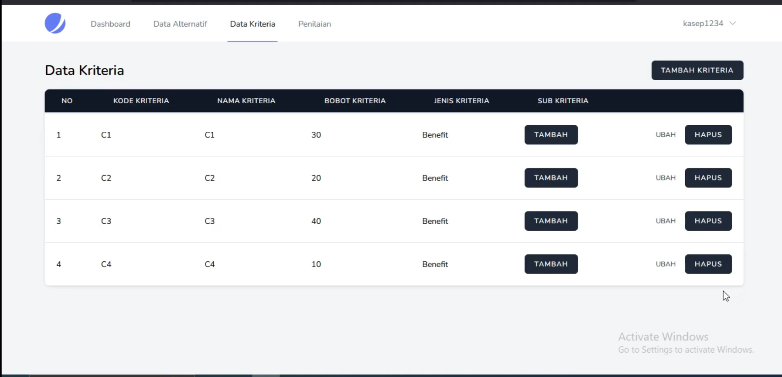 Website SPK Metode ARAS | Source code Laravel SPK metode ARAS | Metode Additive Ratio Assessment