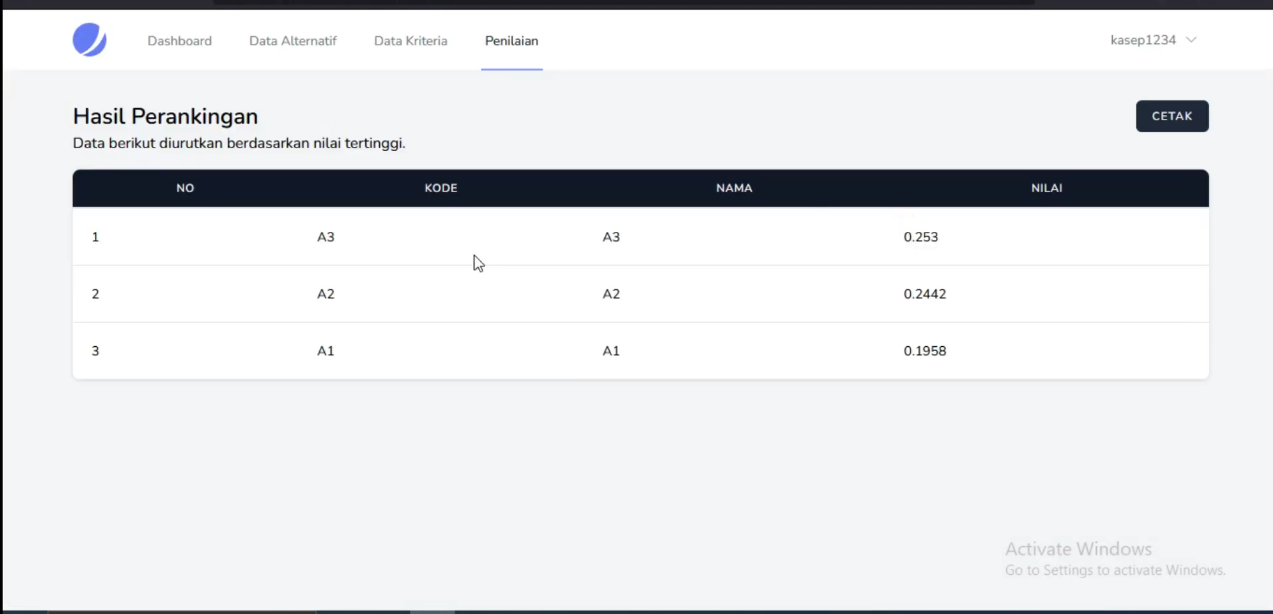 Website SPK Metode ARAS | Source code Laravel SPK metode ARAS | Metode Additive Ratio Assessment
