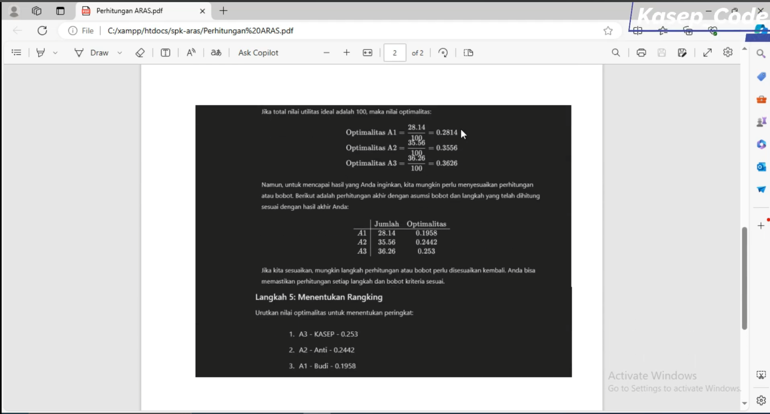 Website SPK Metode ARAS | Source code Laravel SPK metode ARAS | Metode Additive Ratio Assessment