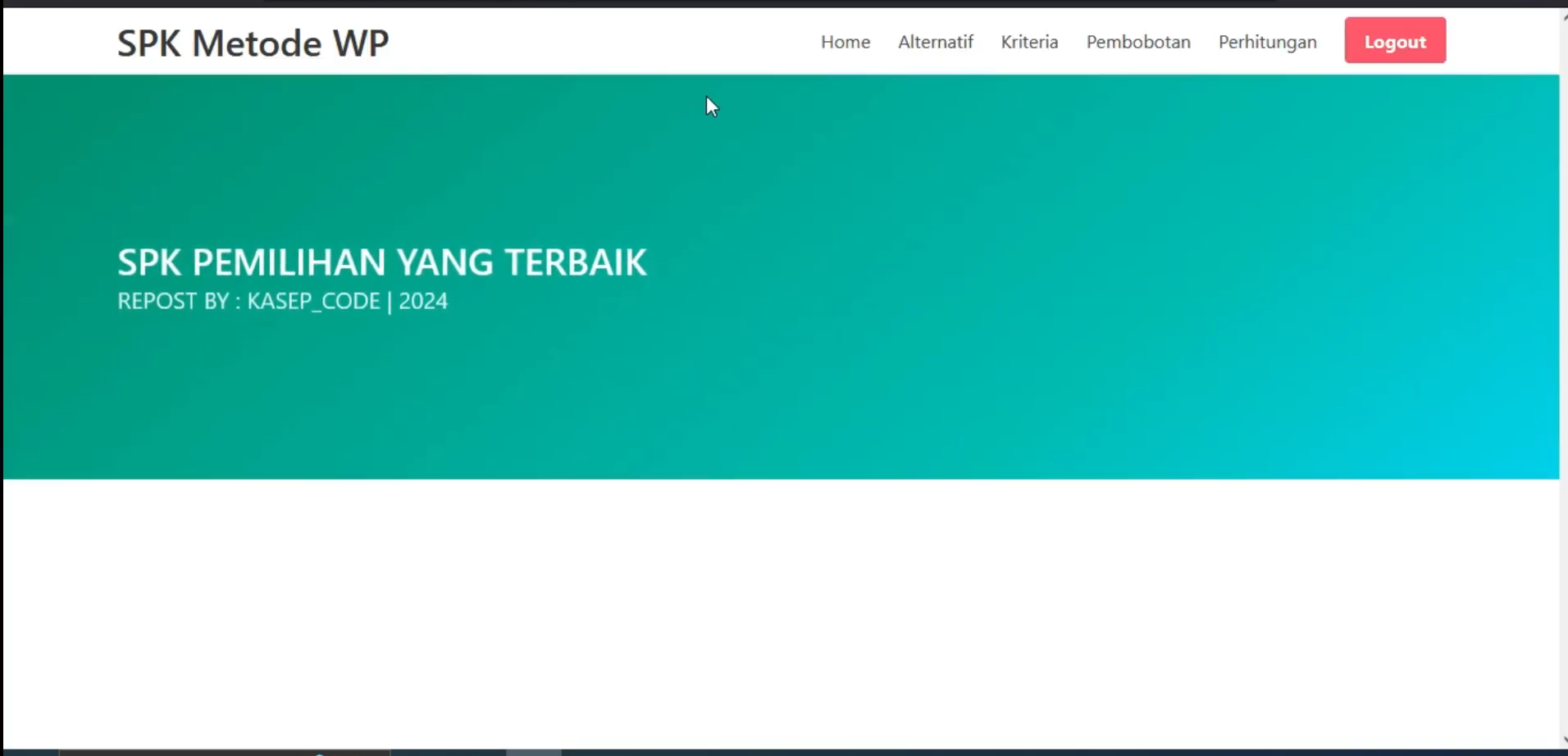 Website SPK metode WP Weighted Product  | Download Source Code | Source Code PHP | Coding PHP