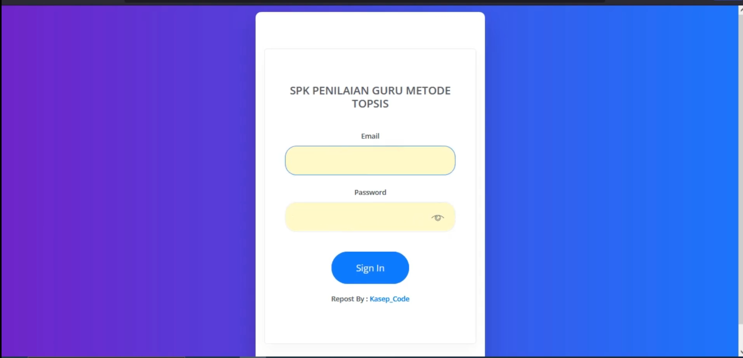 Website Penilaian Karyawan Metode TOPSIS | Sistem Pendukung Keputusan | SPK TOPSIS | CodeIgniter 3