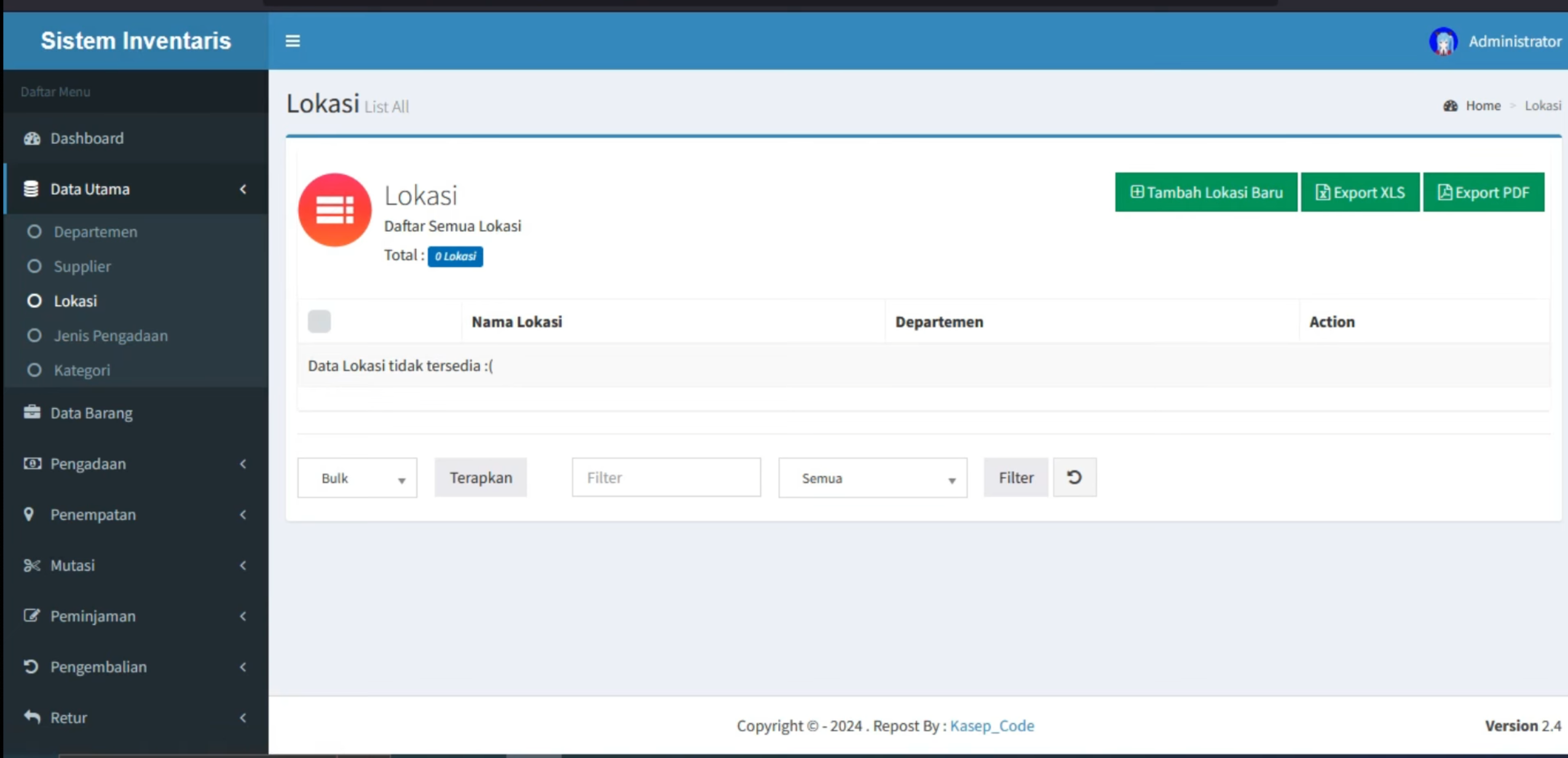 Aplikasi Inventaris Online | Source code inventaris CodeIgniter 3 | Download Sistem Inventaris| myql