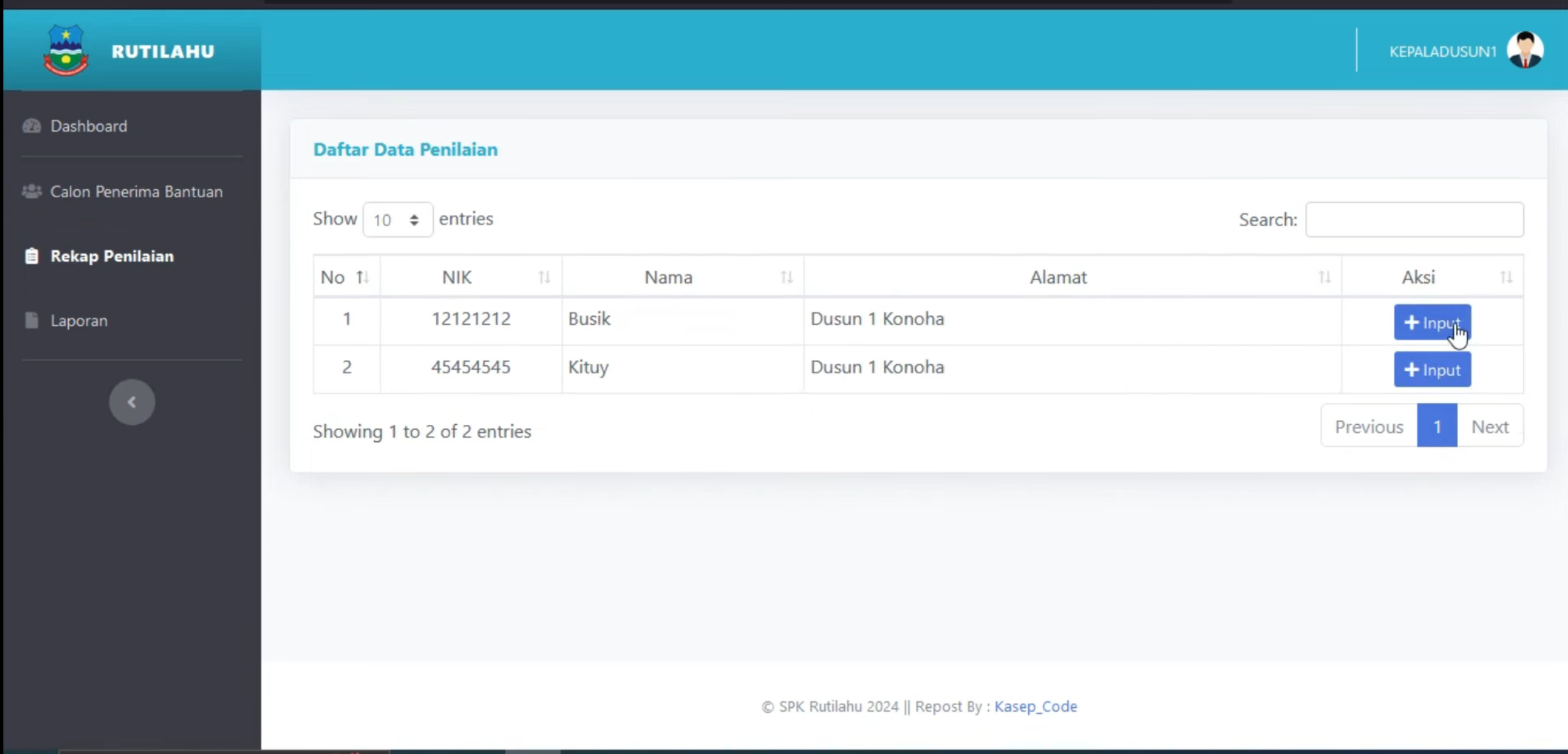 Website SPK MAUT | SPK Pemilihan Penerima Bantuan Metode MAUT | Codeigniter 3 | Download Source Code