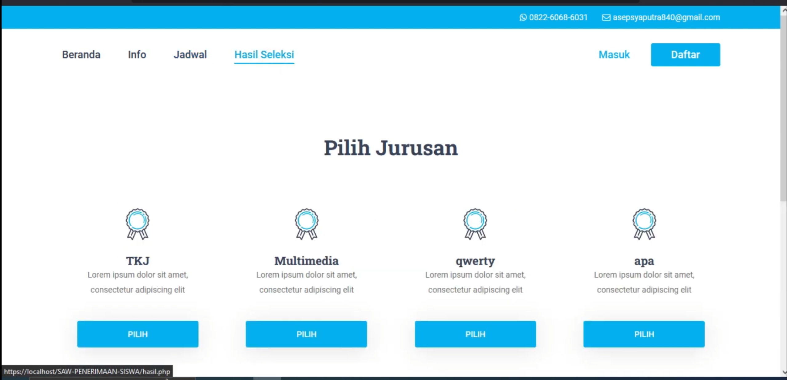 PPDB Online | Source Code SPK PPDB Metode SAW | Download Aplikasi PPDB menggunakan Metode SAW | PHP