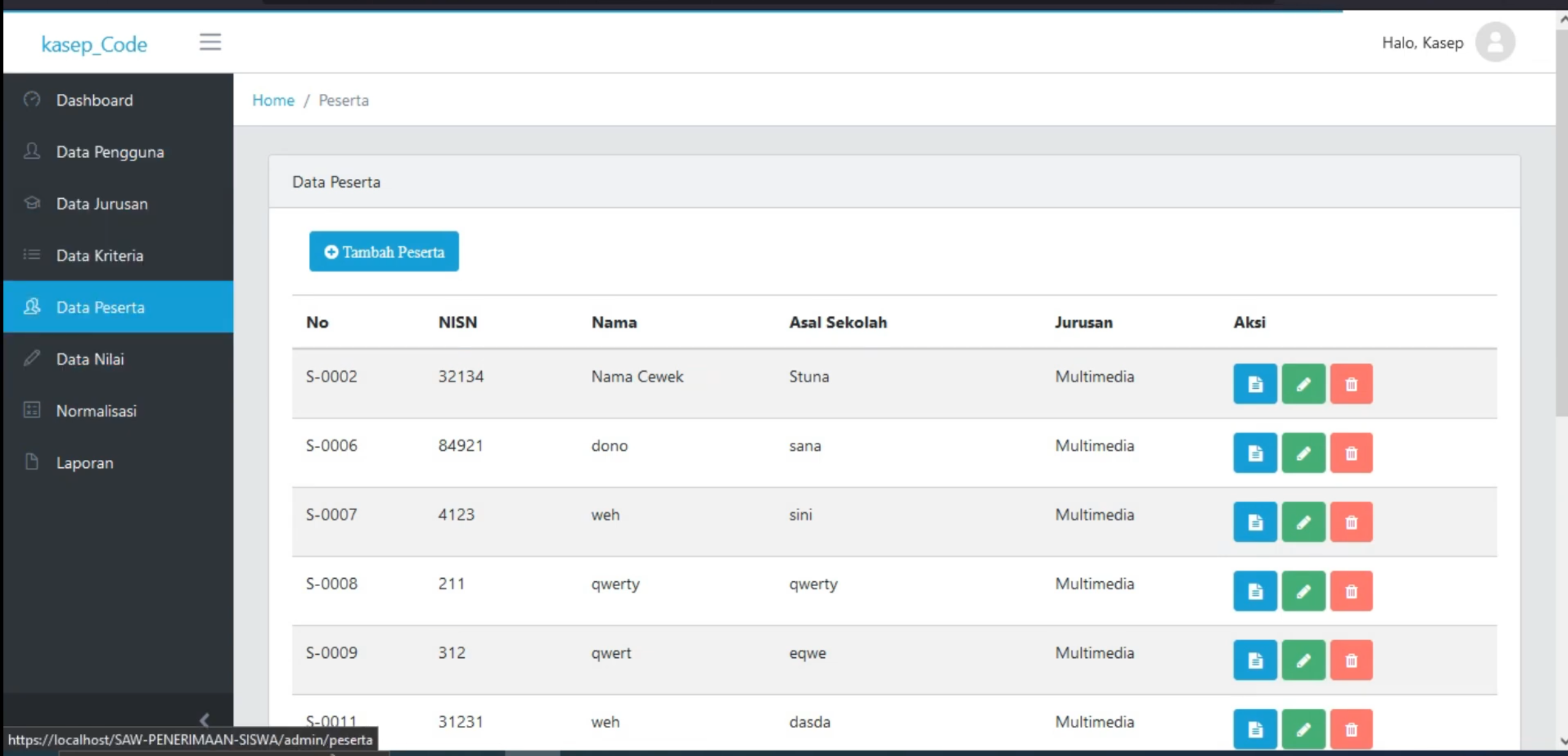 PPDB Online | Source Code SPK PPDB Metode SAW | Download Aplikasi PPDB menggunakan Metode SAW | PHP