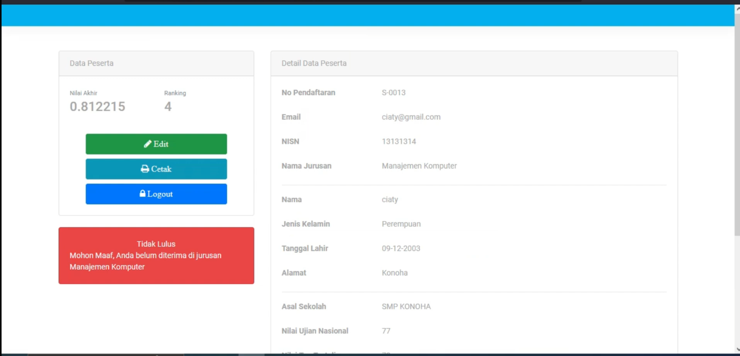 PPDB Online | Source Code SPK PPDB Metode SAW | Download Aplikasi PPDB menggunakan Metode SAW | PHP