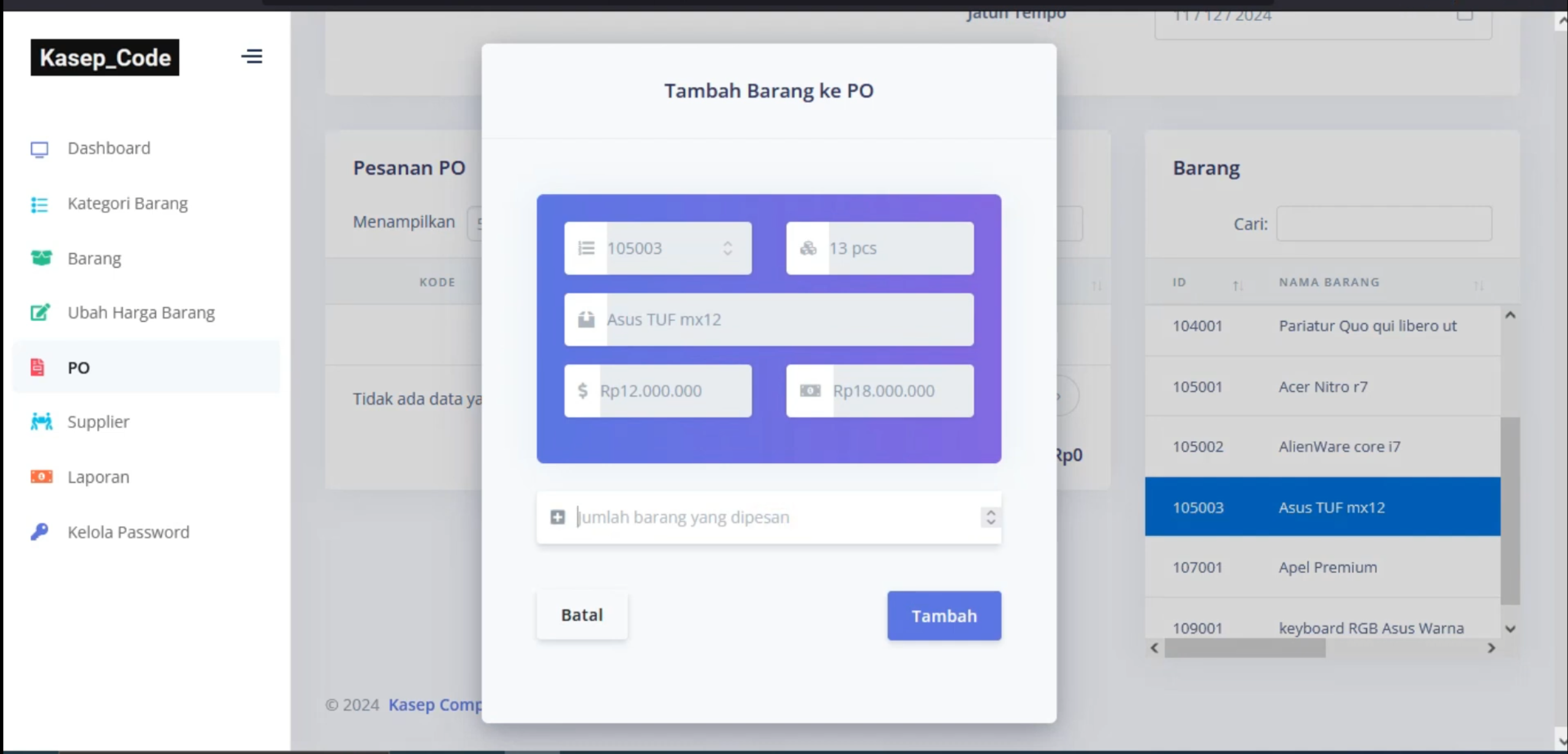 Aplikasi Penjualan Online dan Stok Barang | Aplikasi Point Of Sale | Sistem Laporan Penjualan