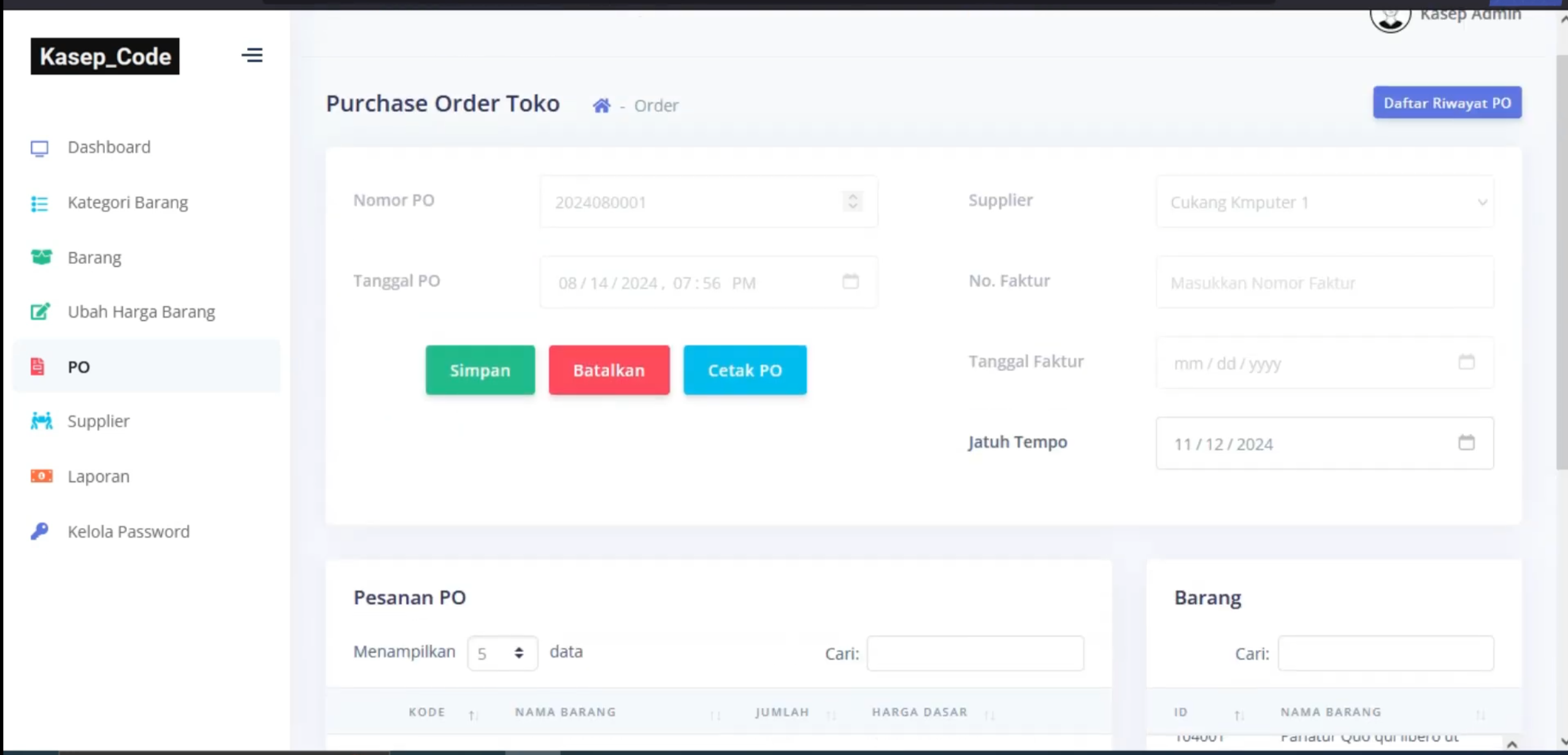 Aplikasi Penjualan Online dan Stok Barang | Aplikasi Point Of Sale | Sistem Laporan Penjualan