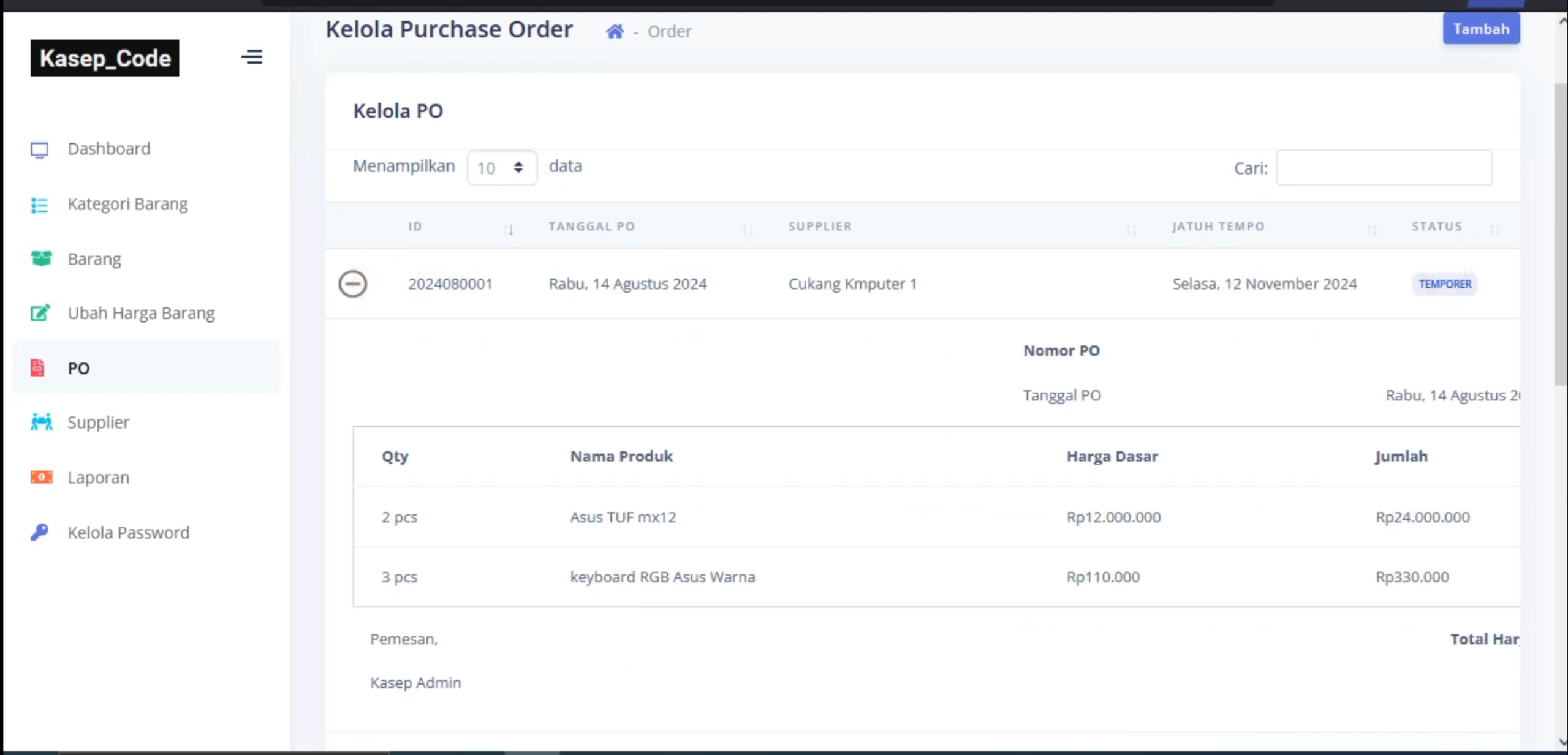 Aplikasi Penjualan Online dan Stok Barang | Aplikasi Point Of Sale | Sistem Laporan Penjualan