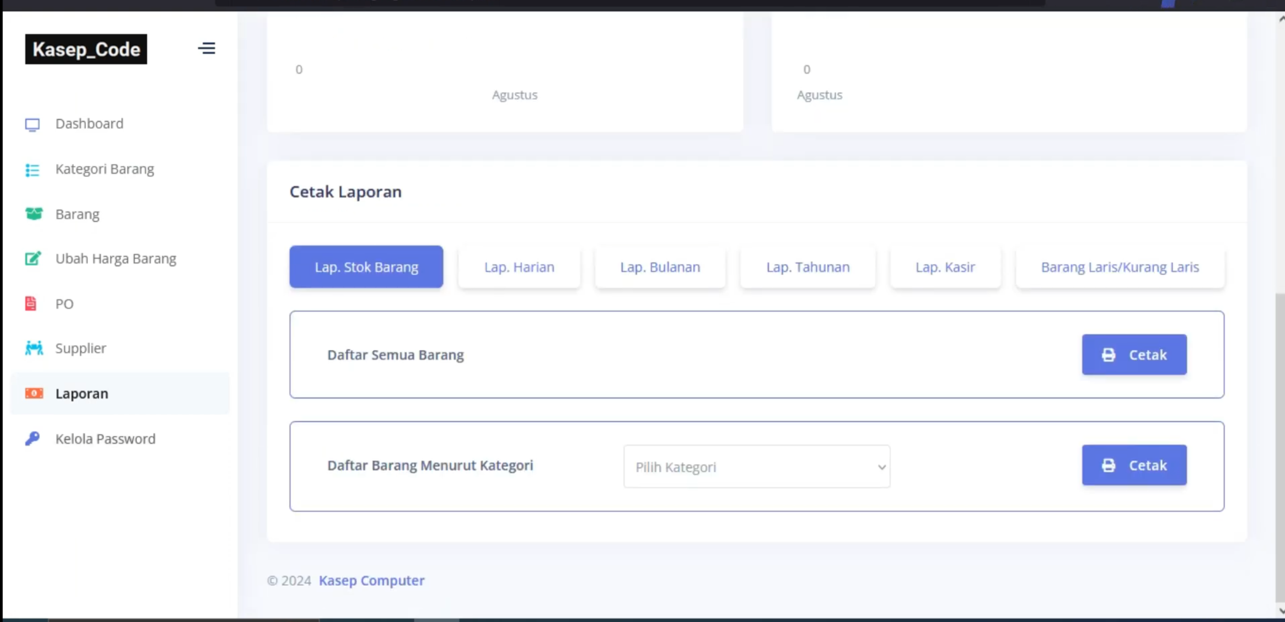 Aplikasi Penjualan Online dan Stok Barang | Aplikasi Point Of Sale | Sistem Laporan Penjualan