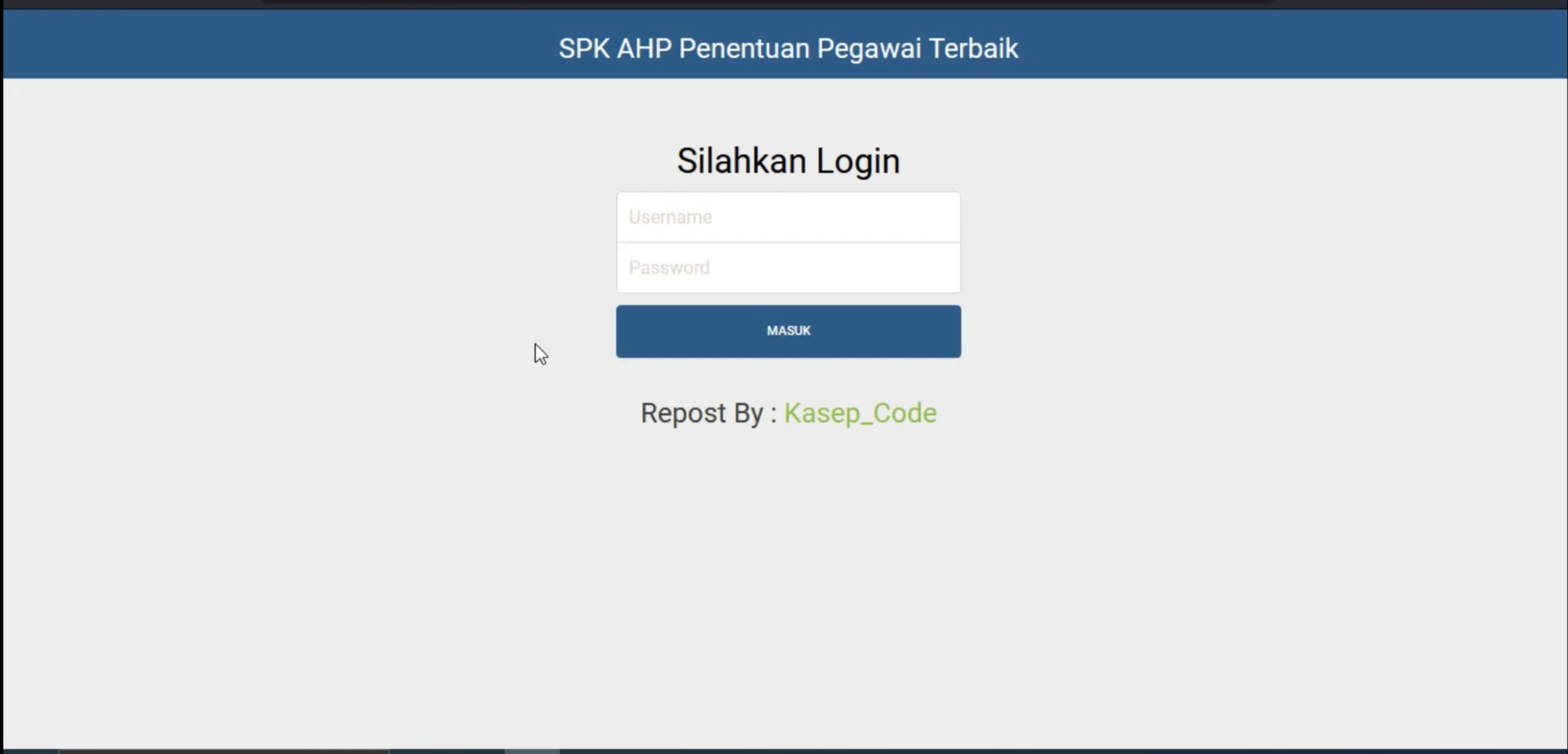 Website SPK AHP | SPK Pemilihan Pegawai Terbaik | Download source Code SPK Metode AHP | SPK AHP