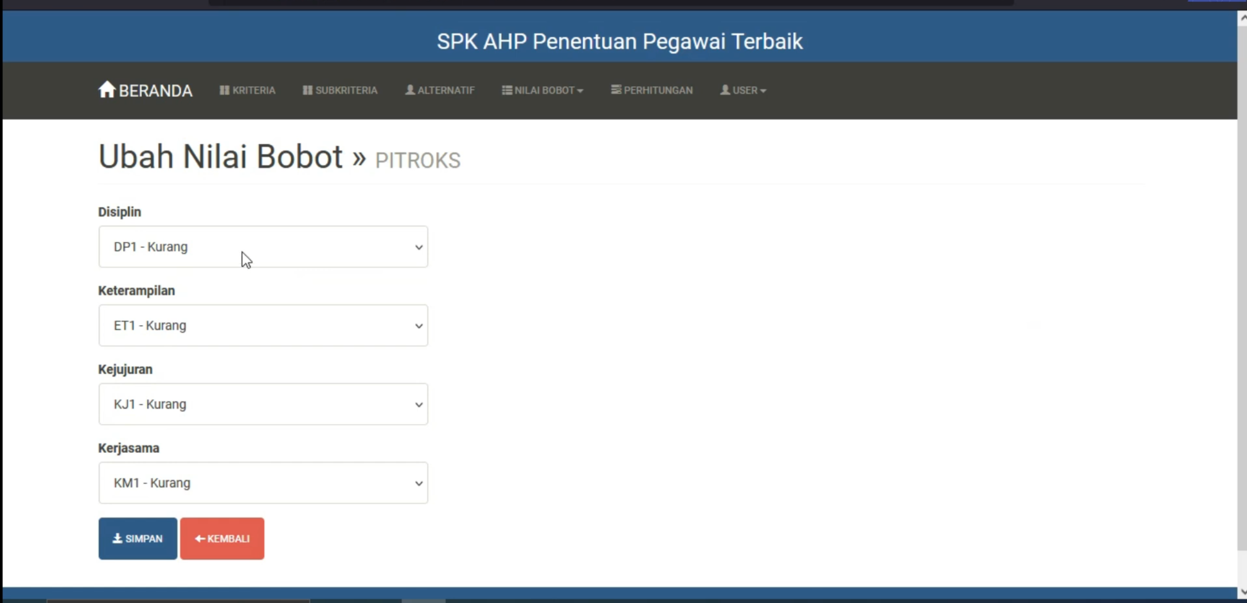 Website SPK AHP | SPK Pemilihan Pegawai Terbaik | Download source Code SPK Metode AHP | SPK AHP