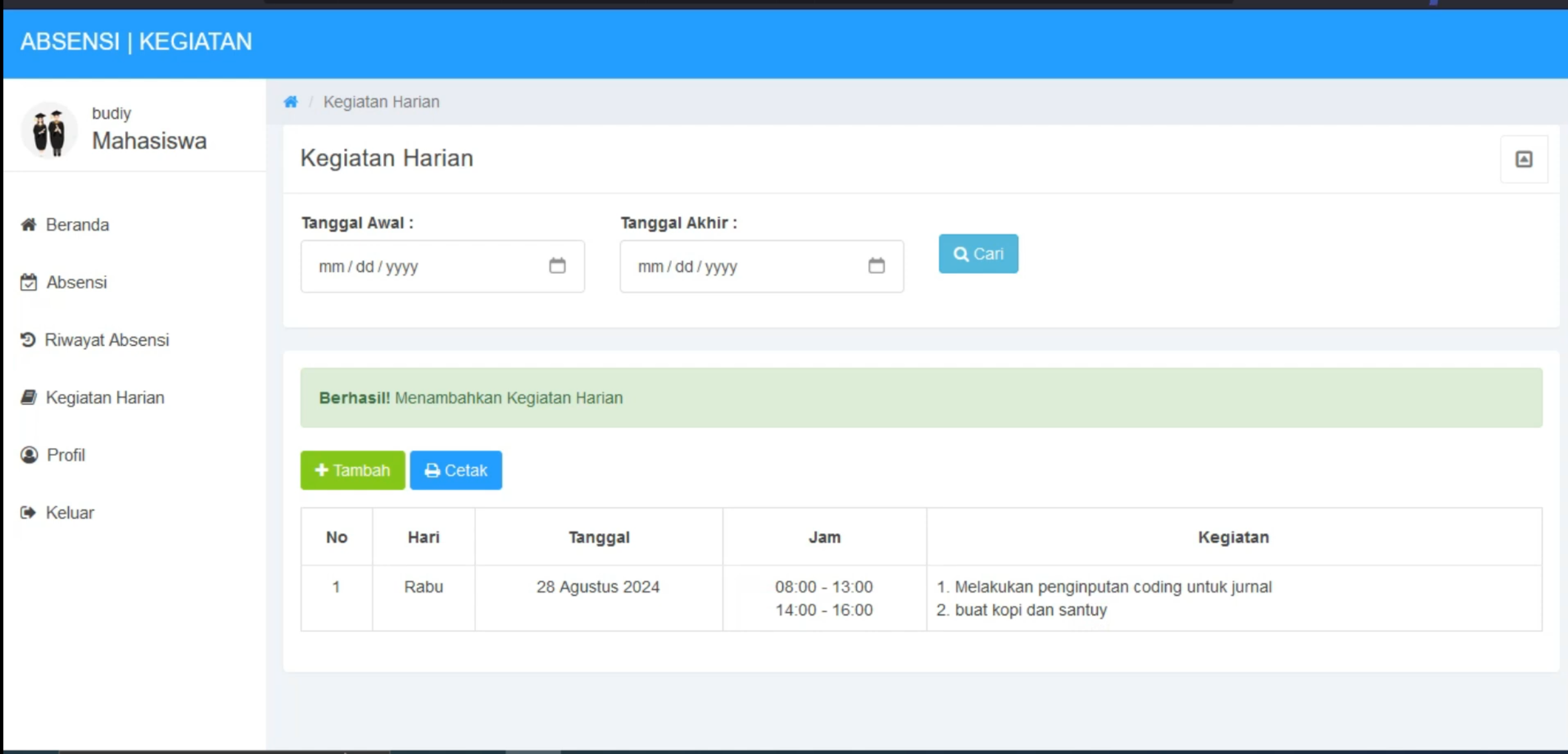 Aplikasi Absensi Online Magang | Absensi & Laporan Kegiatan | Source Code Website Absensi dan Laporan Magang