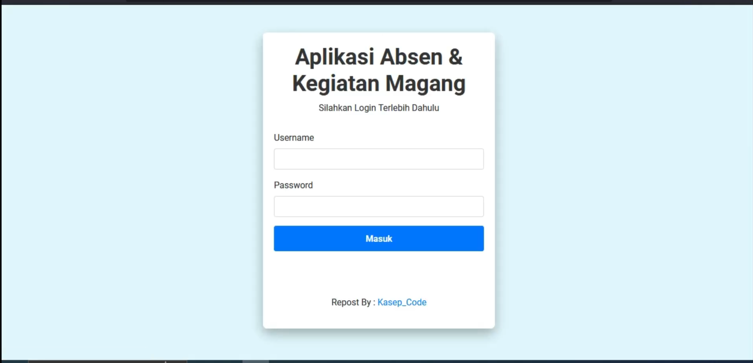 Aplikasi Absensi Online Magang | Absensi & Laporan Kegiatan | Source Code Website Absensi dan Laporan Magang