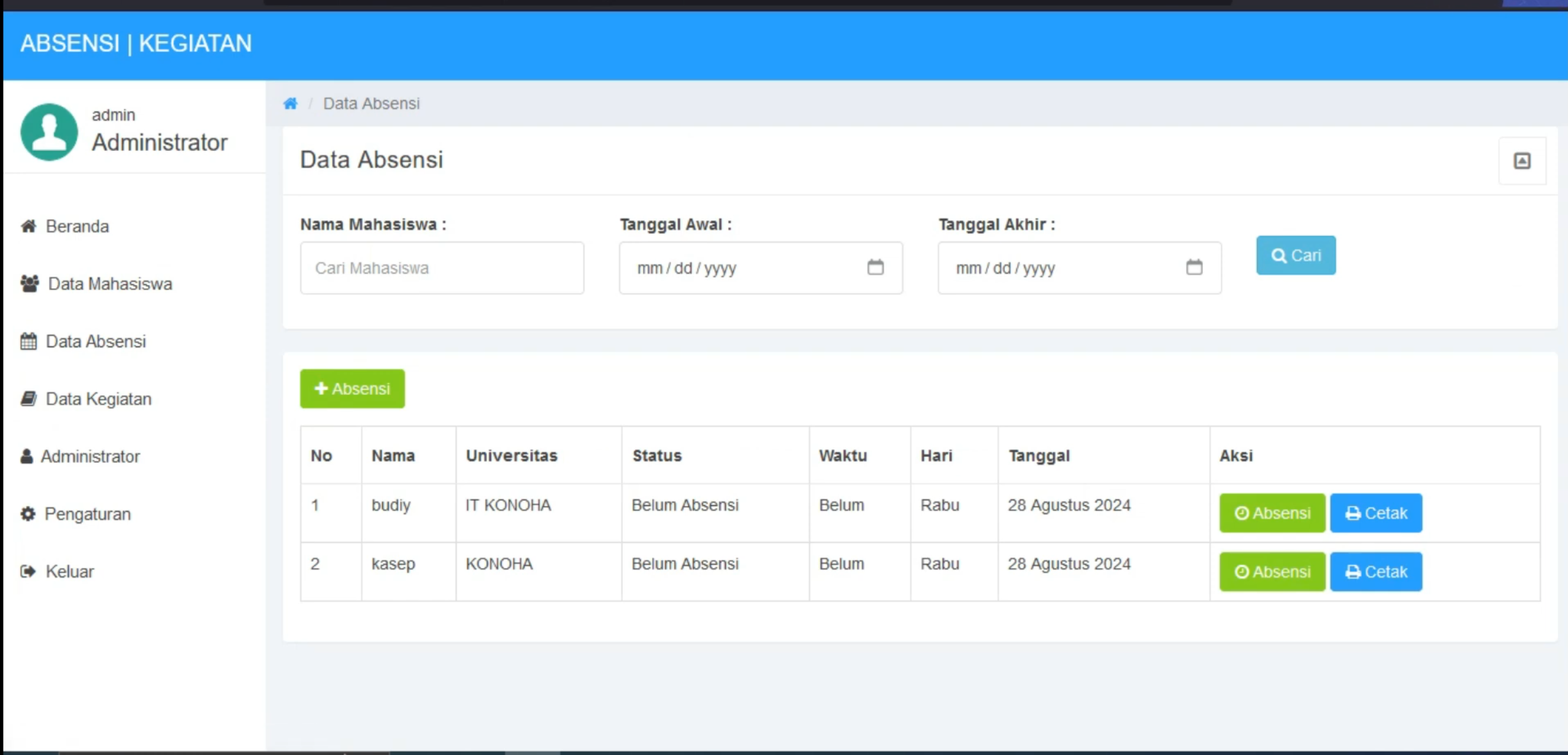 Aplikasi Absensi Online Magang | Absensi & Laporan Kegiatan | Source Code Website Absensi dan Laporan Magang