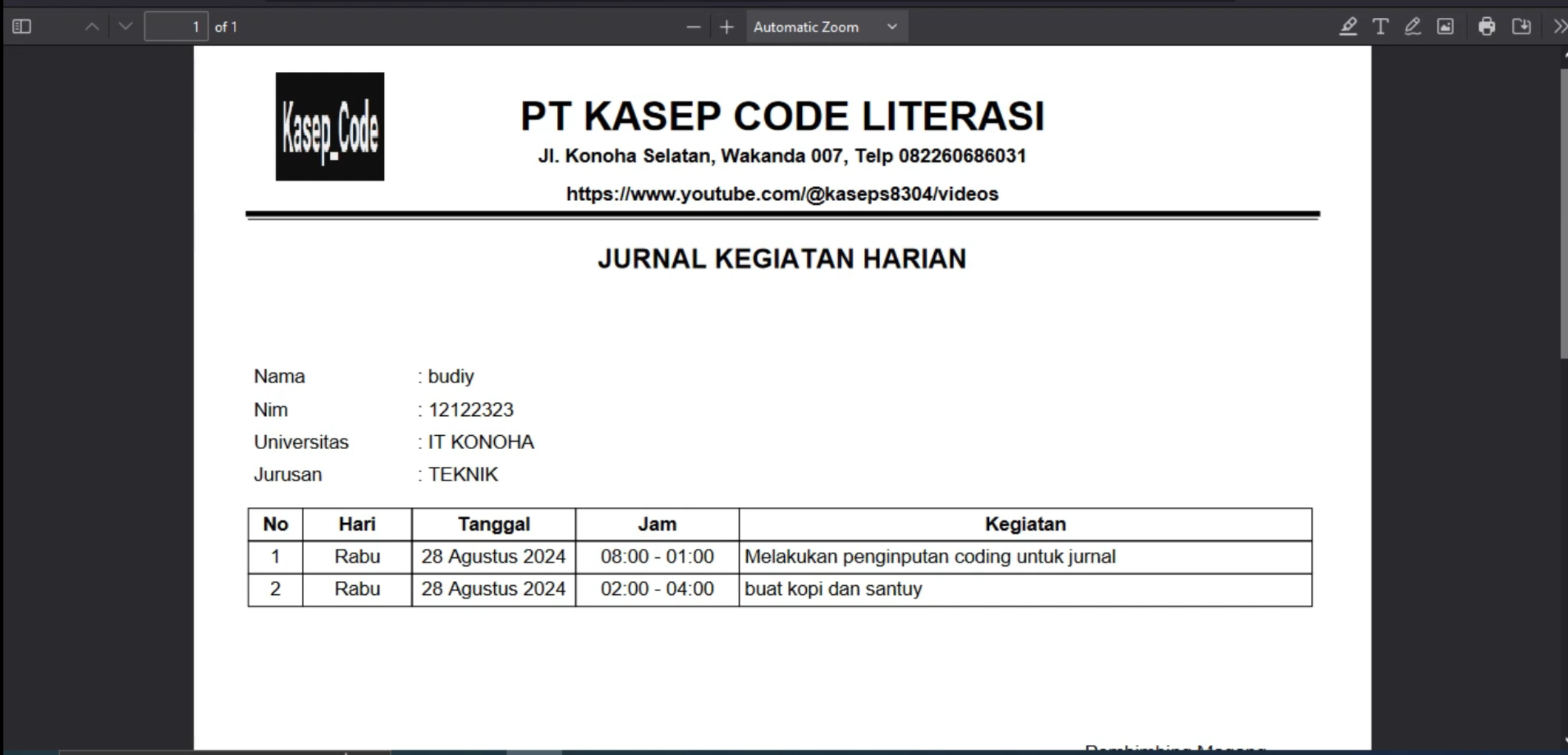 Aplikasi Absensi Online Magang | Absensi & Laporan Kegiatan | Source Code Website Absensi dan Laporan Magang