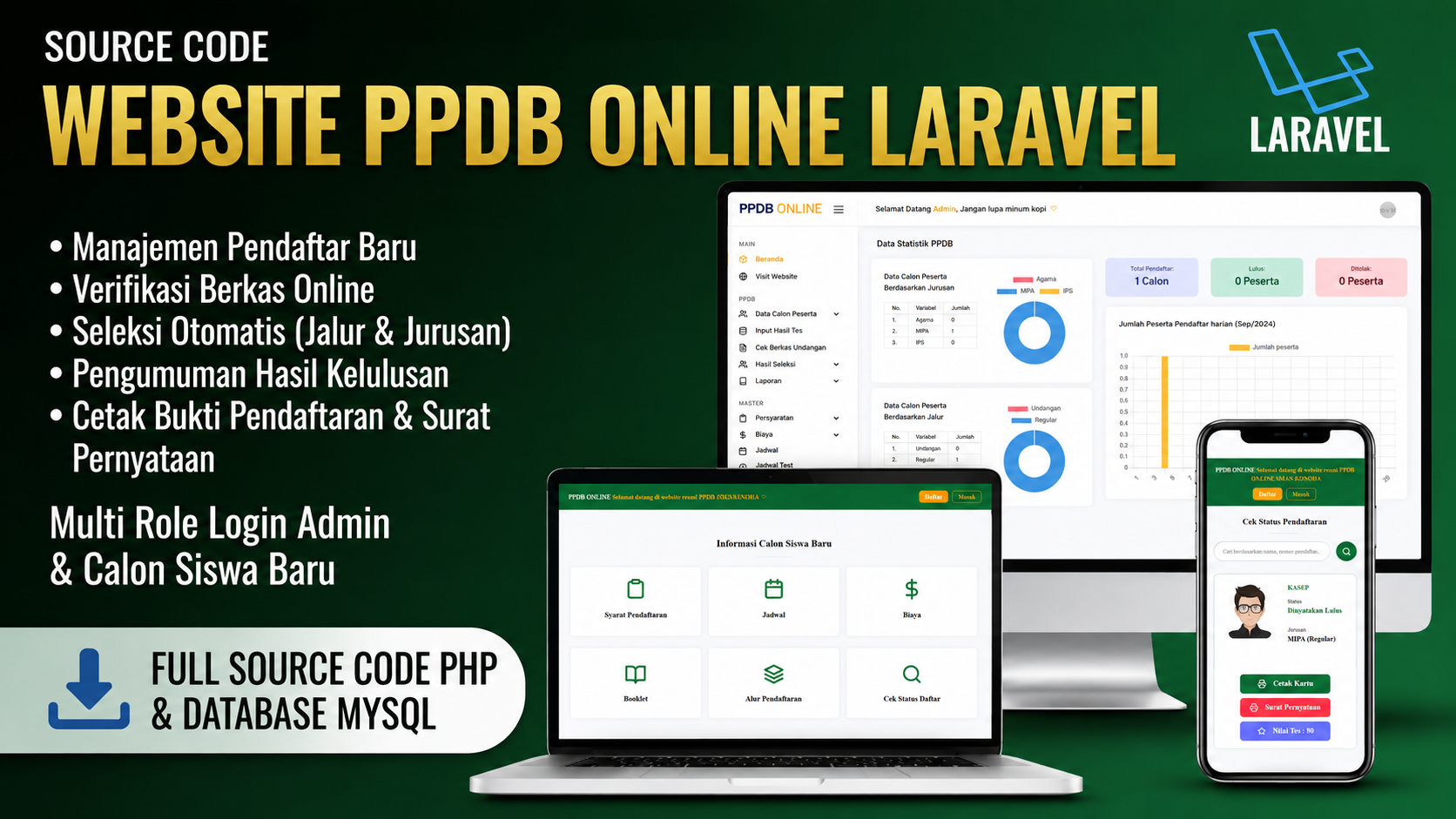 Website PPDB Online | PPDB Online Laravel | Source Code PPDB Online Laravel | Website PPDB | Part 1 & 2