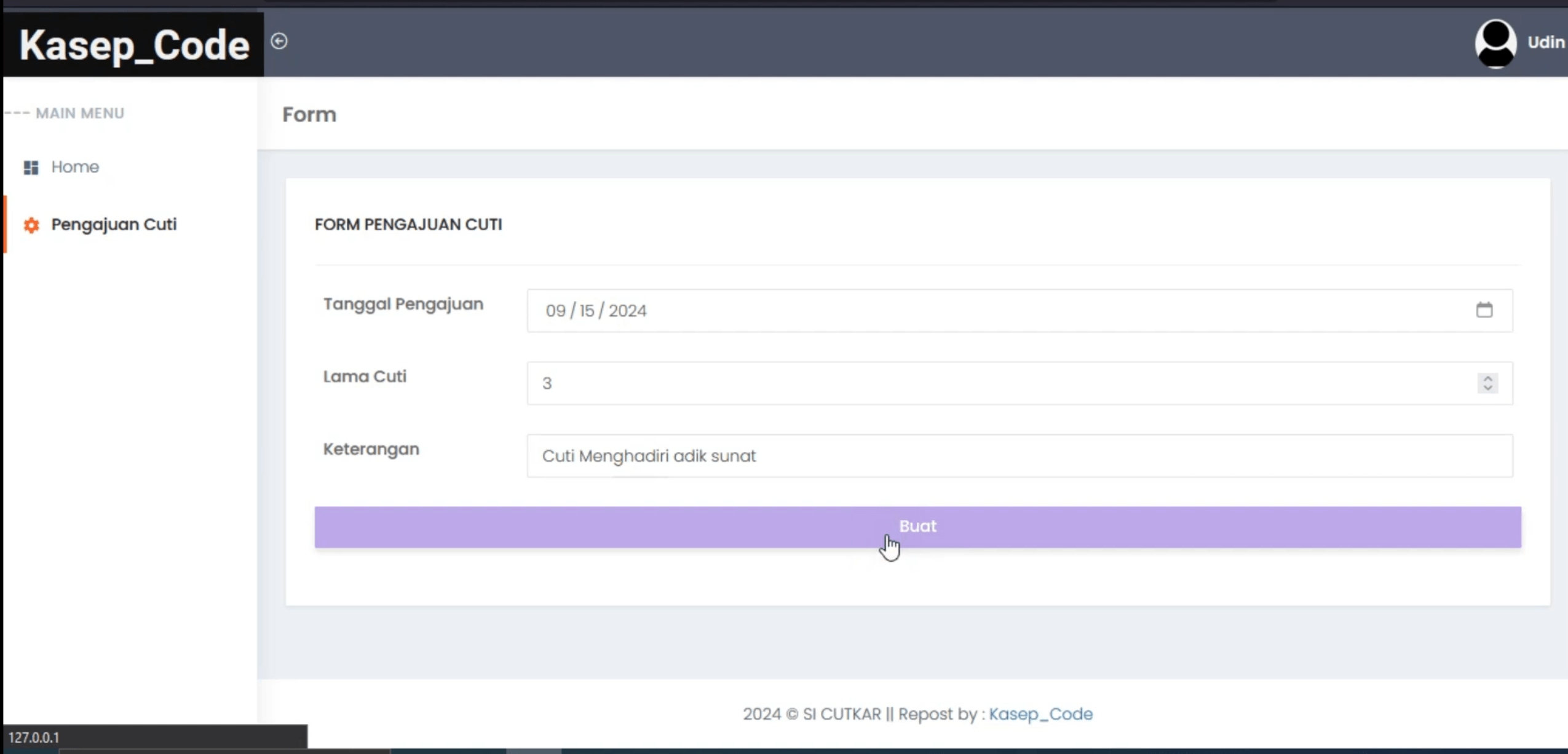 Aplikasi Cuti Online | Website Cuti Online Framework Laravel | Download Source Code Cuti Karyawan