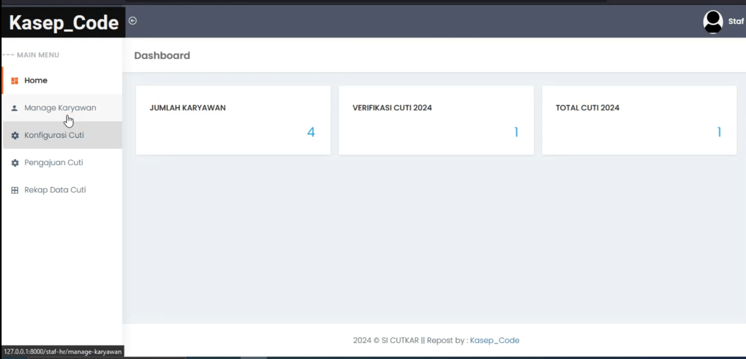 Aplikasi Cuti Online | Website Cuti Online Framework Laravel | Download Source Code Cuti Karyawan
