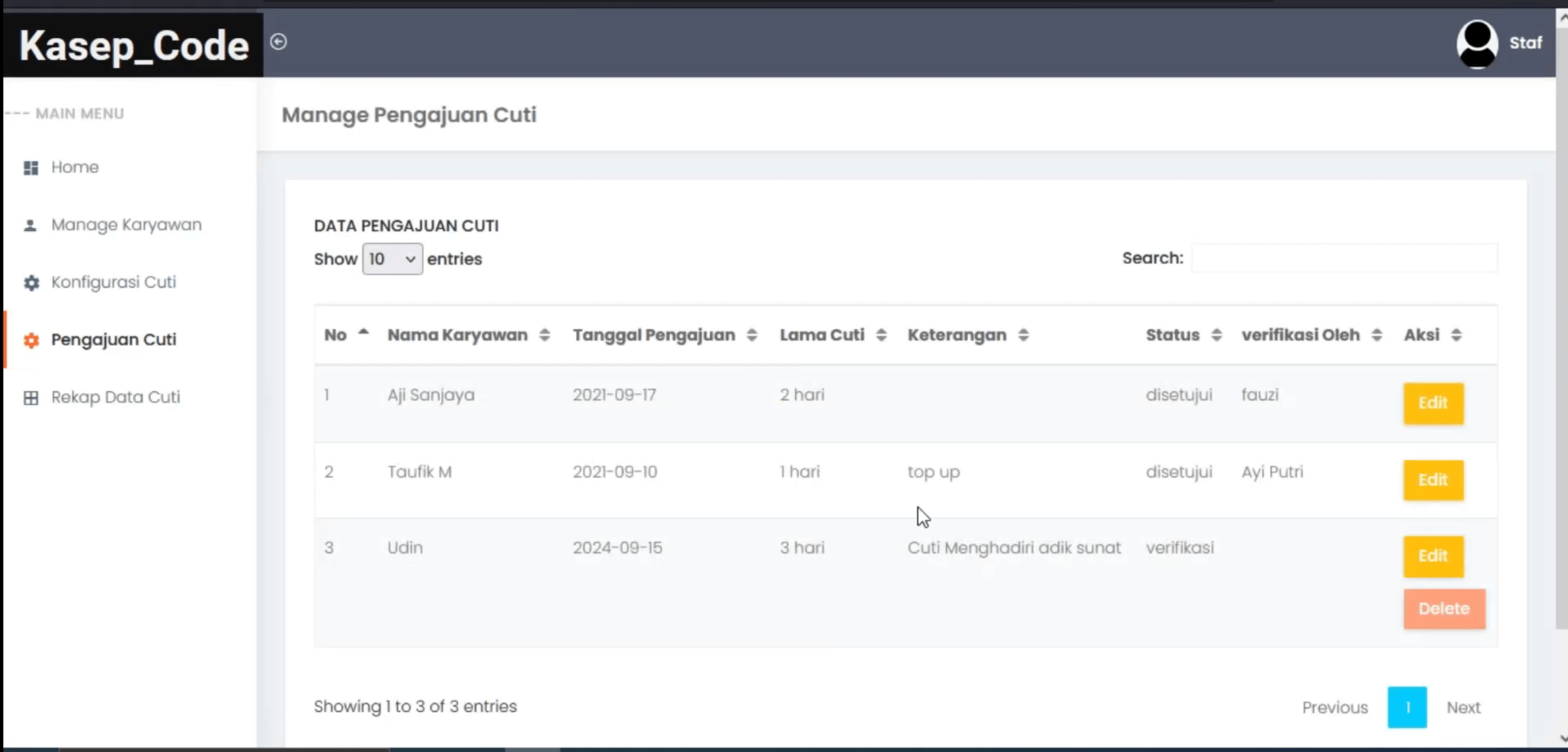 Aplikasi Cuti Online | Website Cuti Online Framework Laravel | Download Source Code Cuti Karyawan