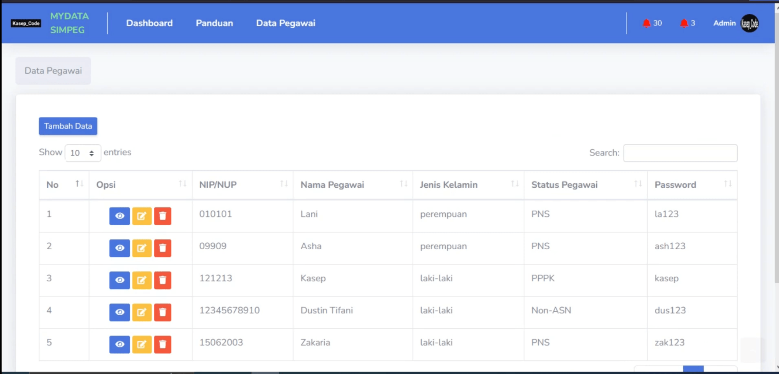 Source Code SIMPEG PHP MySQL Terbaru| Aplikasi SIMPEG | Sistem Informasi Kepegawaian | PHP Native