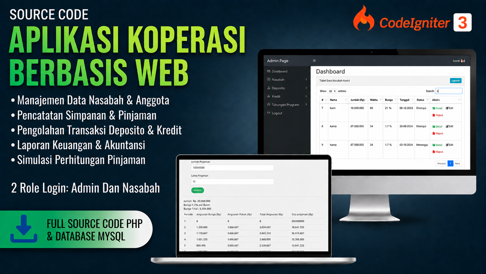 Source Code PHP Pendaftaran Koperasi Online | Aplikasi Koperasi Online | Aplikasi Koperasi berbasis web
