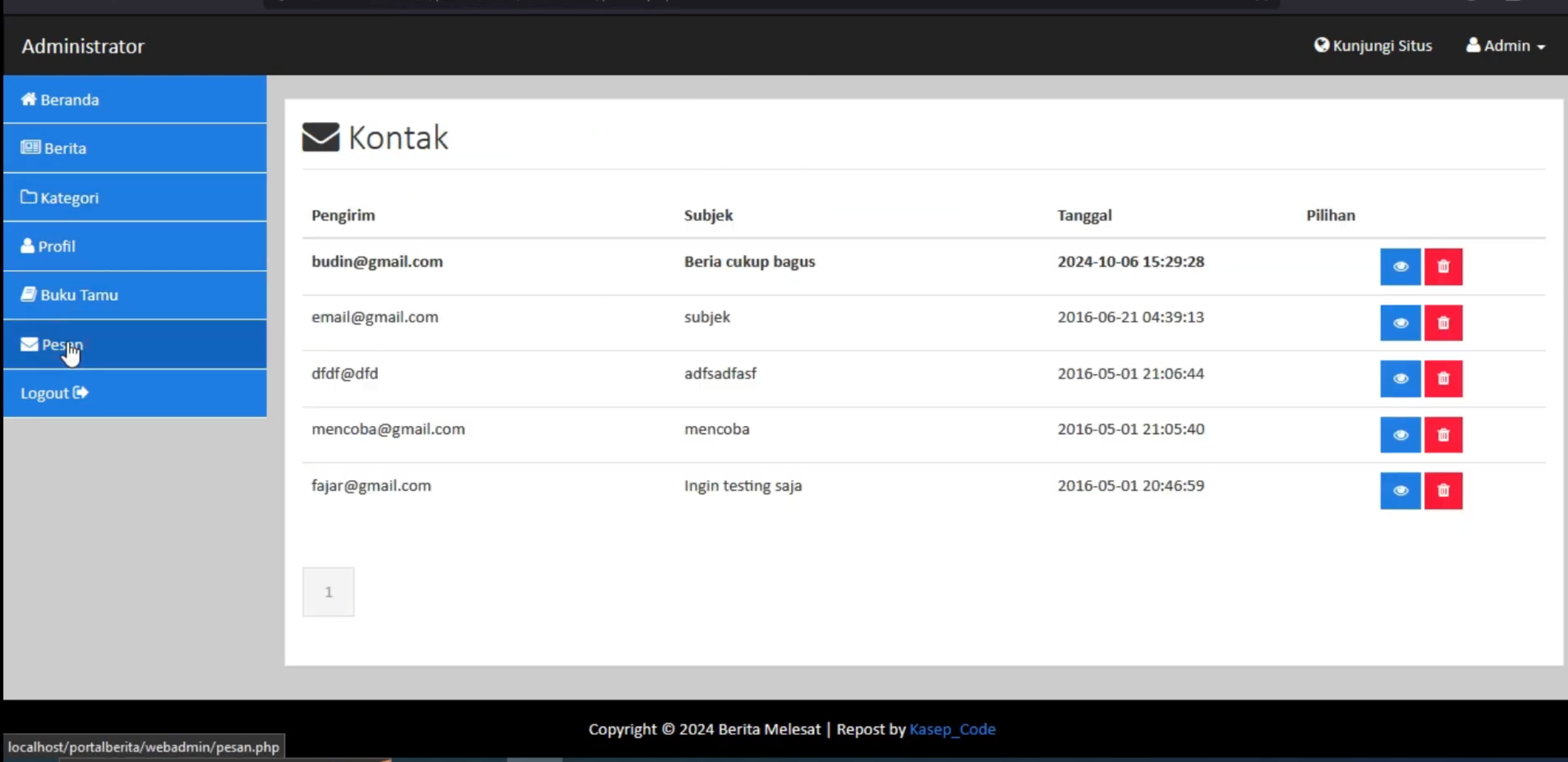 Source Code PHP Website Berita | Download Source Code Website Berita | Website Berita PHP Native