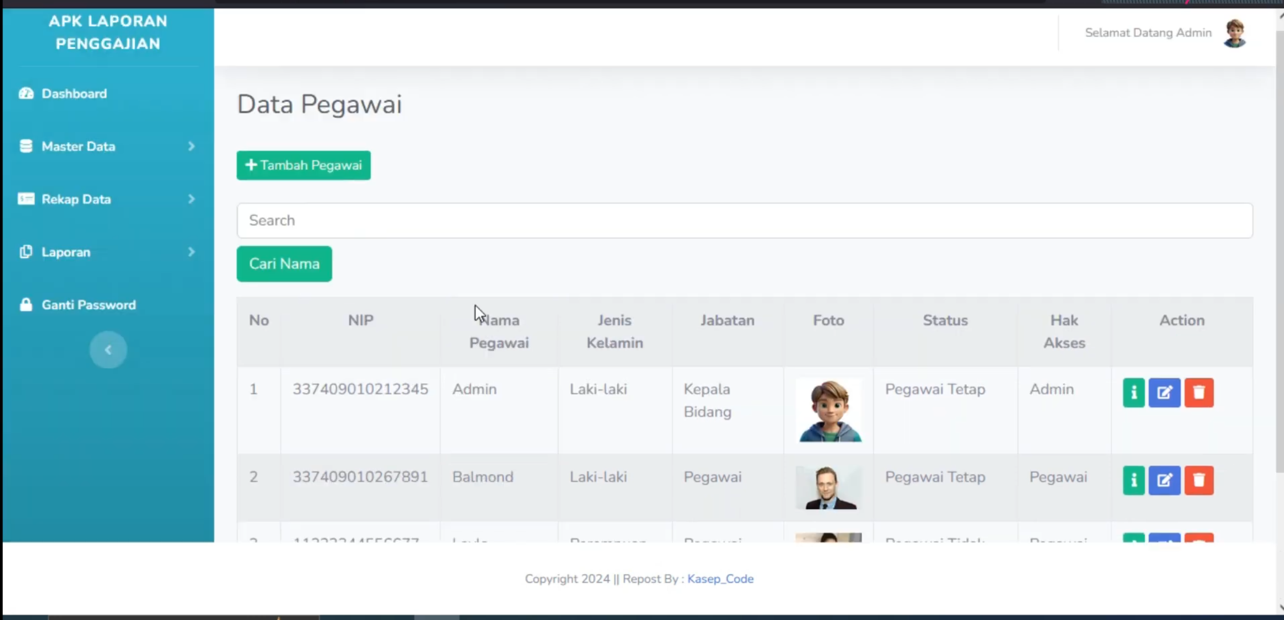 Source Code Aplikasi Gaji Pegawai | Sistem Informasi Gaji Karyawan CodeIgniter 3| Aplikasi Slip Gaji