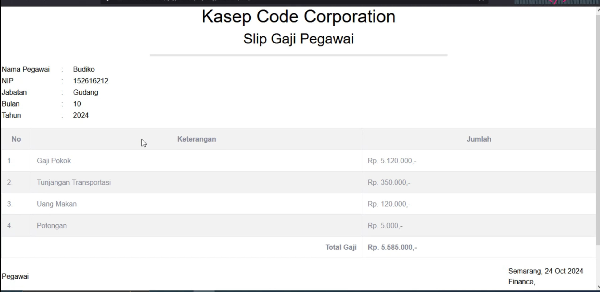 Source Code Aplikasi Gaji Pegawai | Sistem Informasi Gaji Karyawan CodeIgniter 3| Aplikasi Slip Gaji