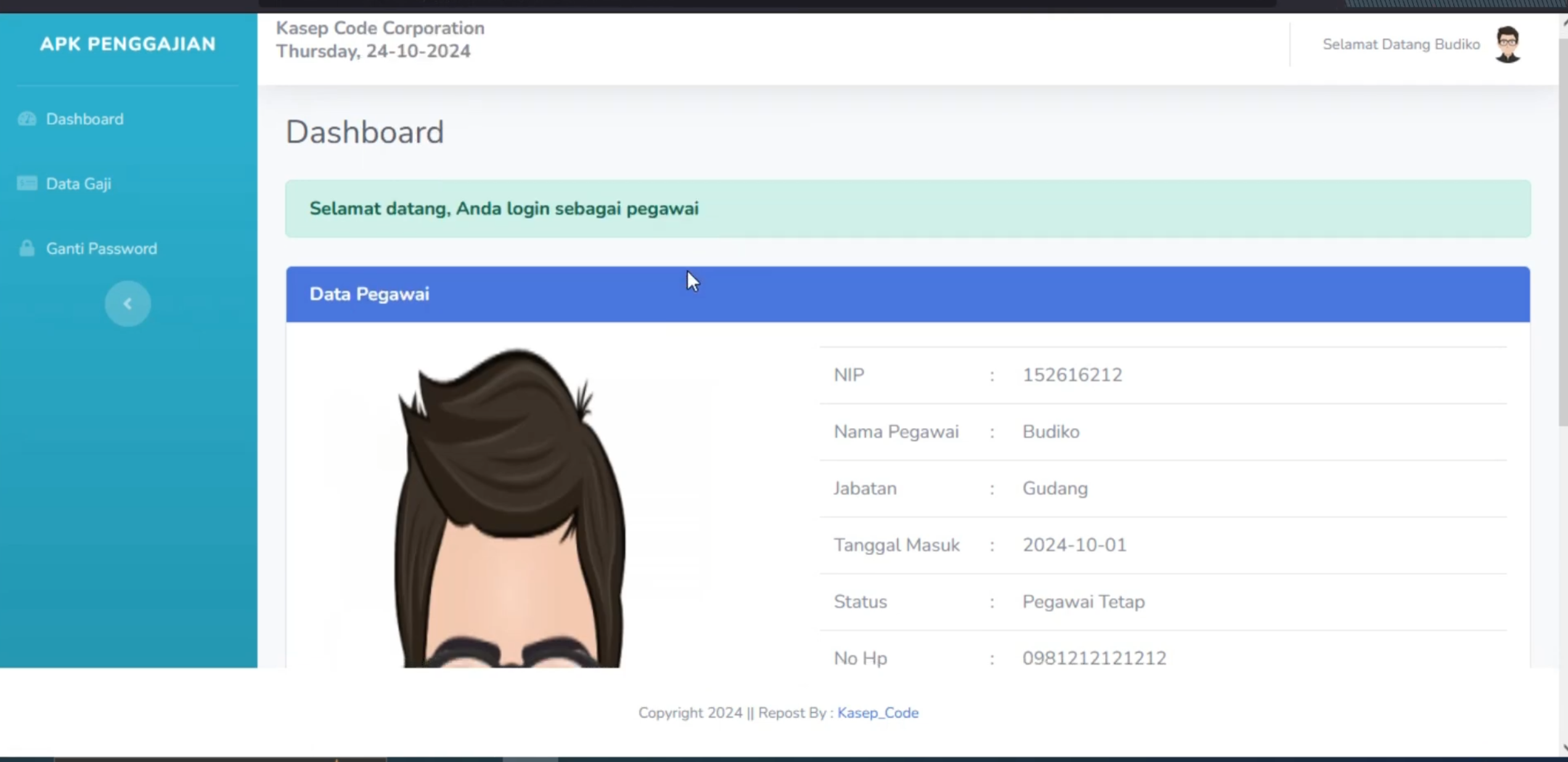 Source Code Aplikasi Gaji Pegawai | Sistem Informasi Gaji Karyawan CodeIgniter 3| Aplikasi Slip Gaji