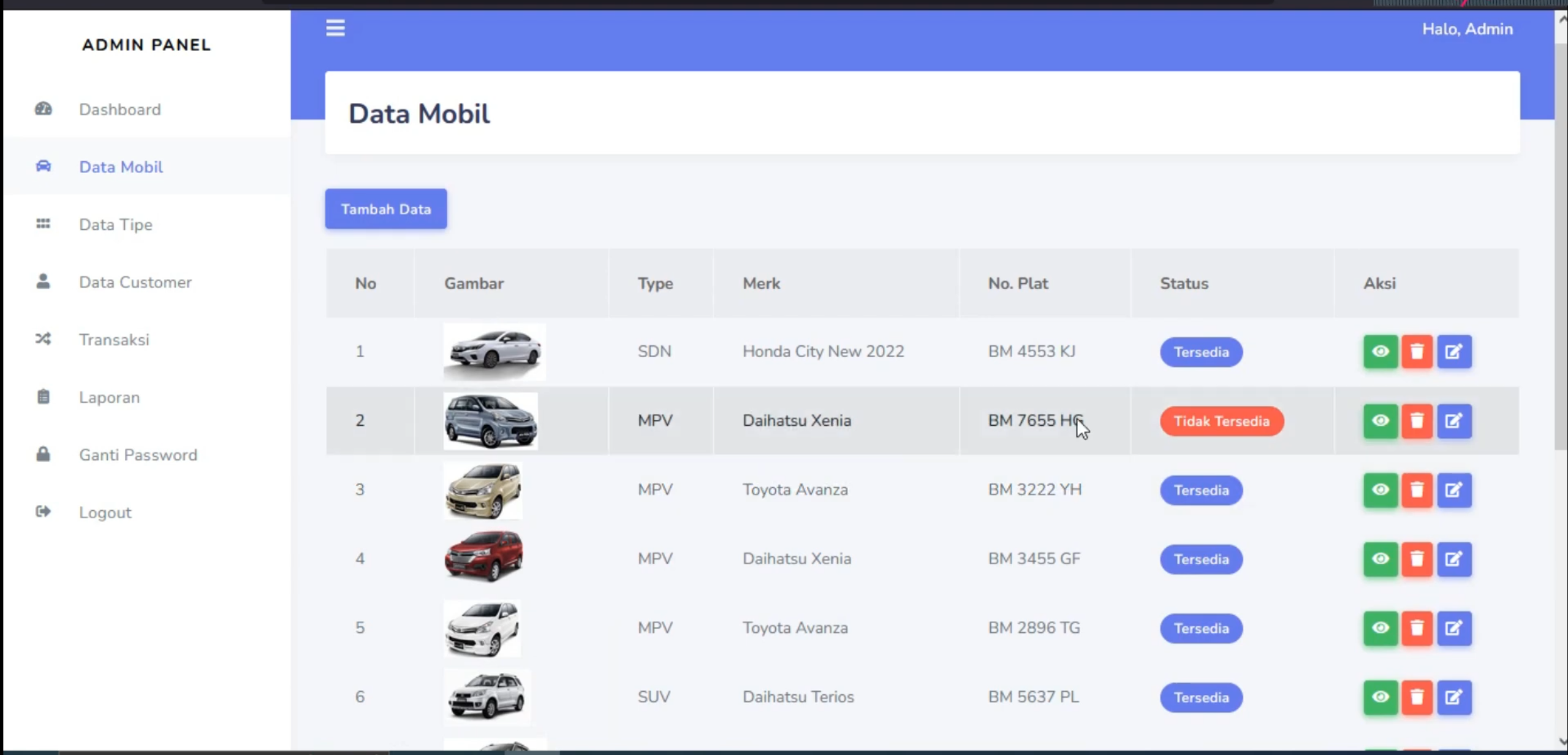 Aplikasi Rental Mobil CodeIgniter 3 | Download Source Code Rental| Sistem Rental Mobil PHP mysql CI3