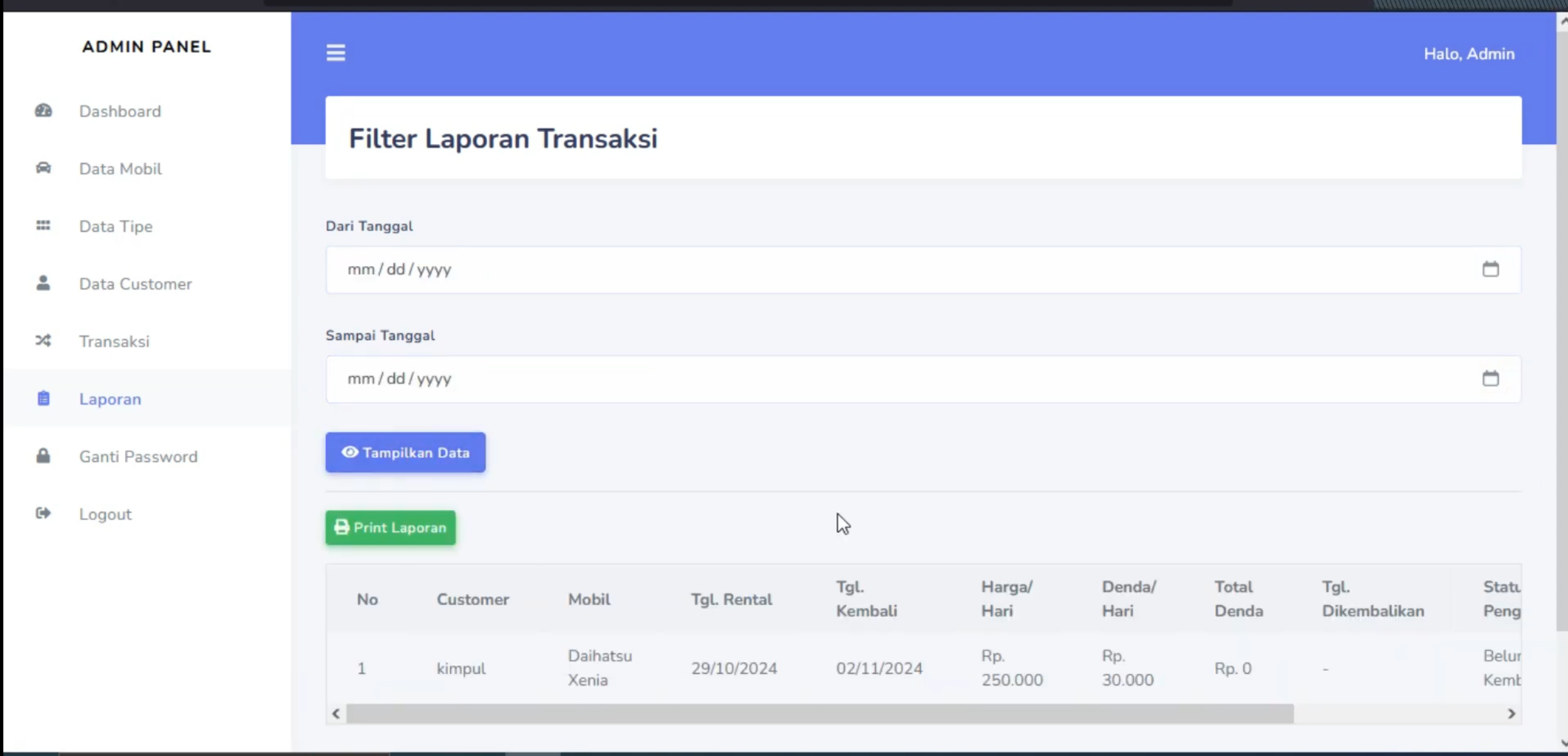 Aplikasi Rental Mobil CodeIgniter 3 | Download Source Code Rental| Sistem Rental Mobil PHP mysql CI3