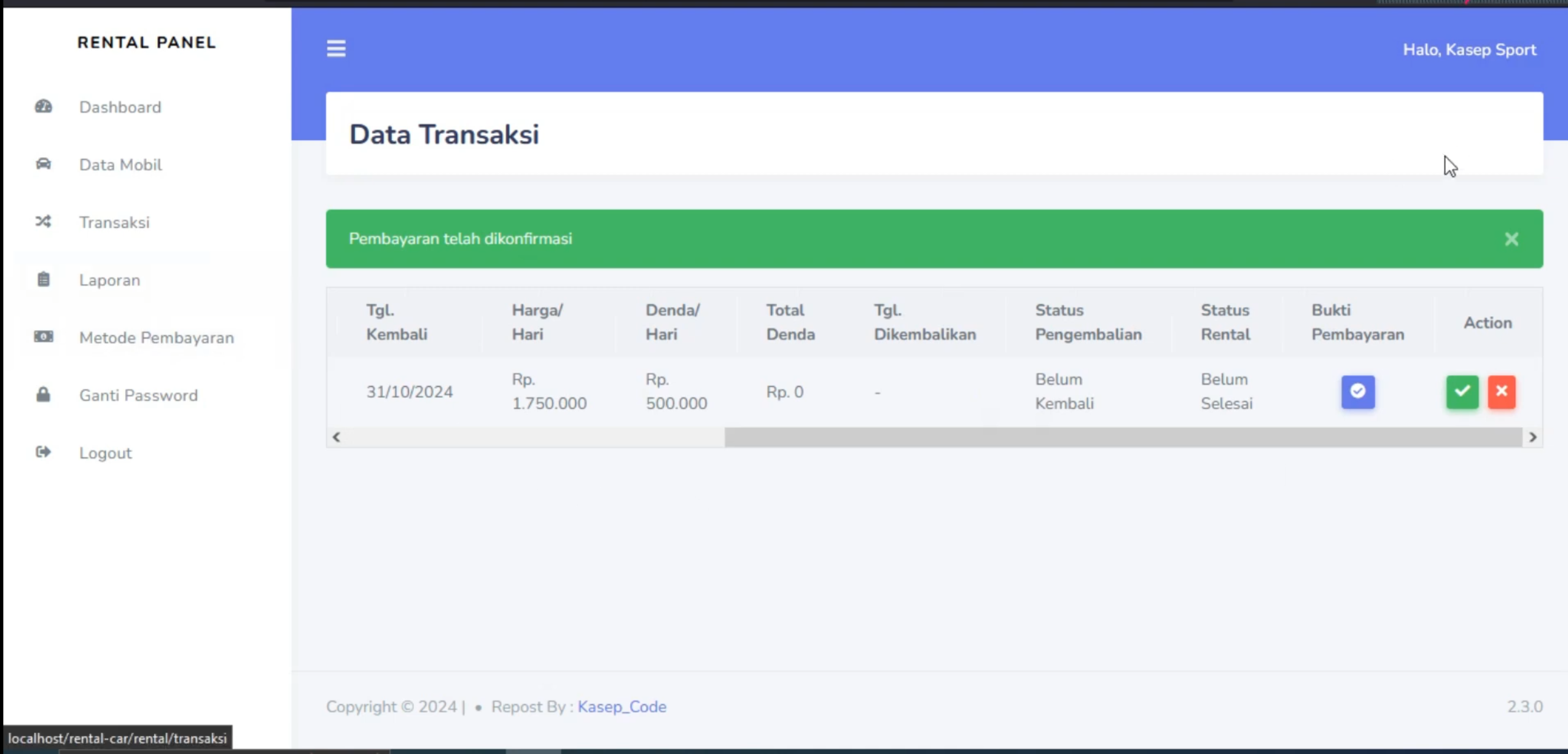 Aplikasi Rental Mobil CodeIgniter 3 | Download Source Code Rental| Sistem Rental Mobil PHP mysql CI3