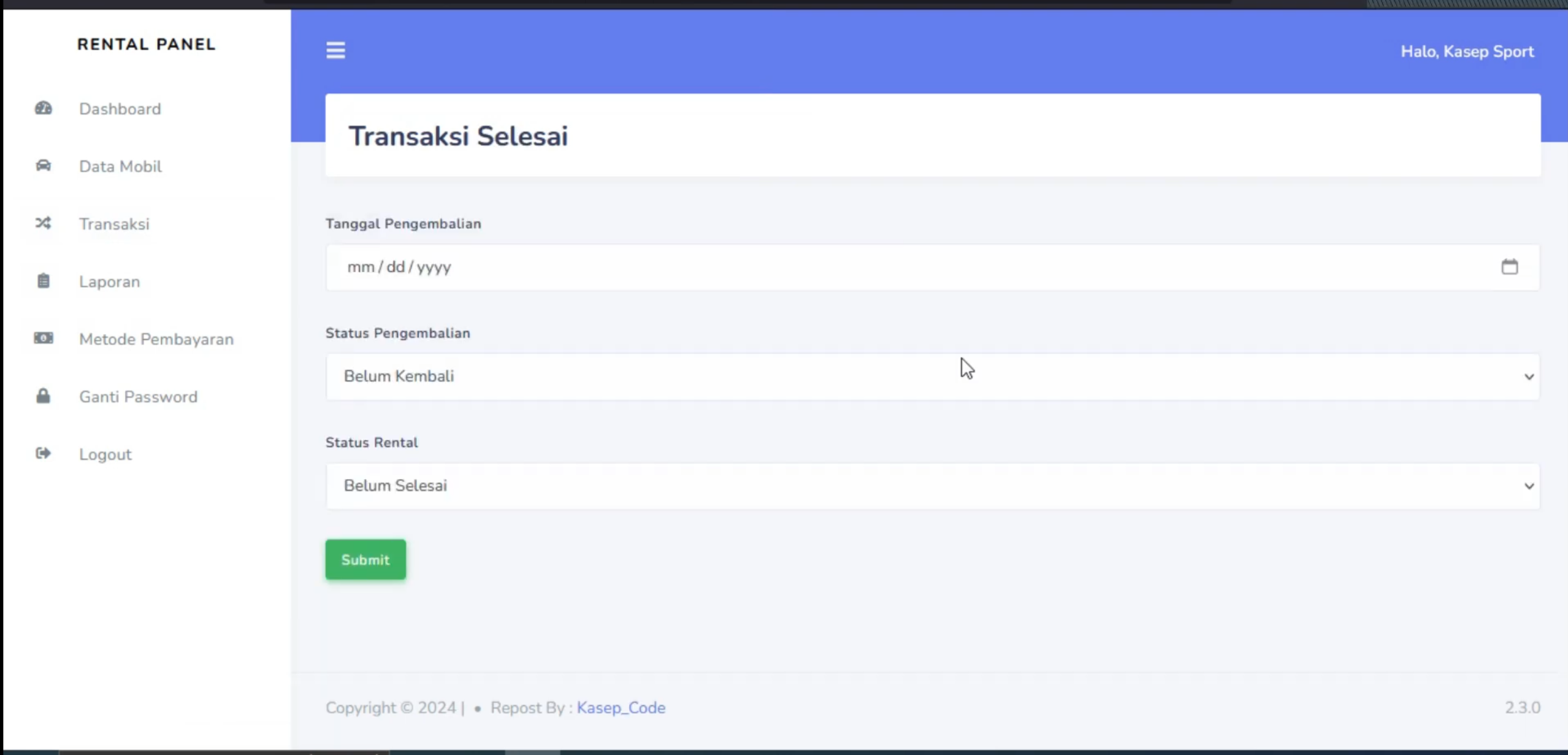 Aplikasi Rental Mobil CodeIgniter 3 | Download Source Code Rental| Sistem Rental Mobil PHP mysql CI3