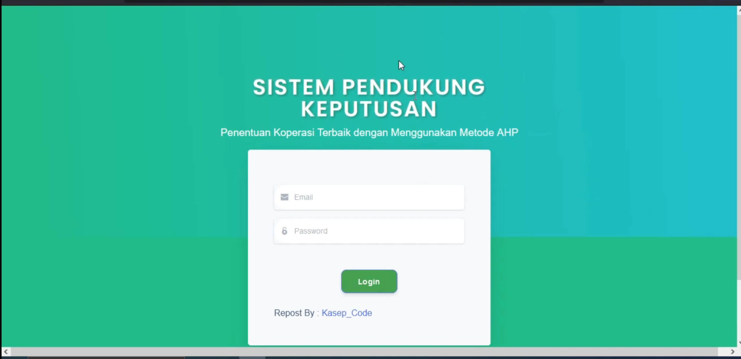 Website SPK Metode AHP | SPK Metode AHP CodeIgniter 3 | SPK Pemilihan Penerima Bantuan Metode AHP | SPK AHP