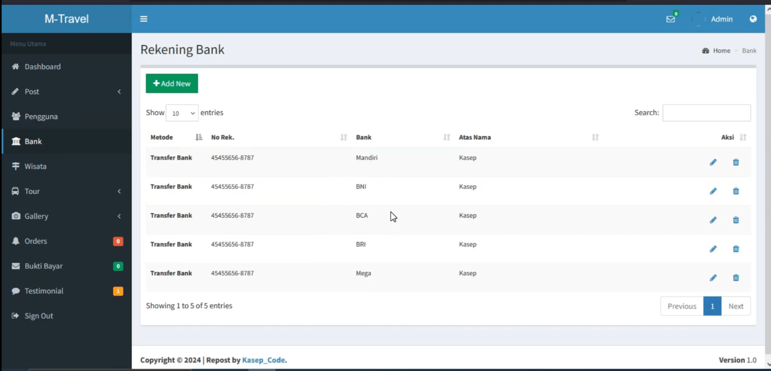 Aplikasi Pemesanan Paket Wisata | Source Code Website Pemesanan Paket Wisata CodeIgniter 3 | MysqL
