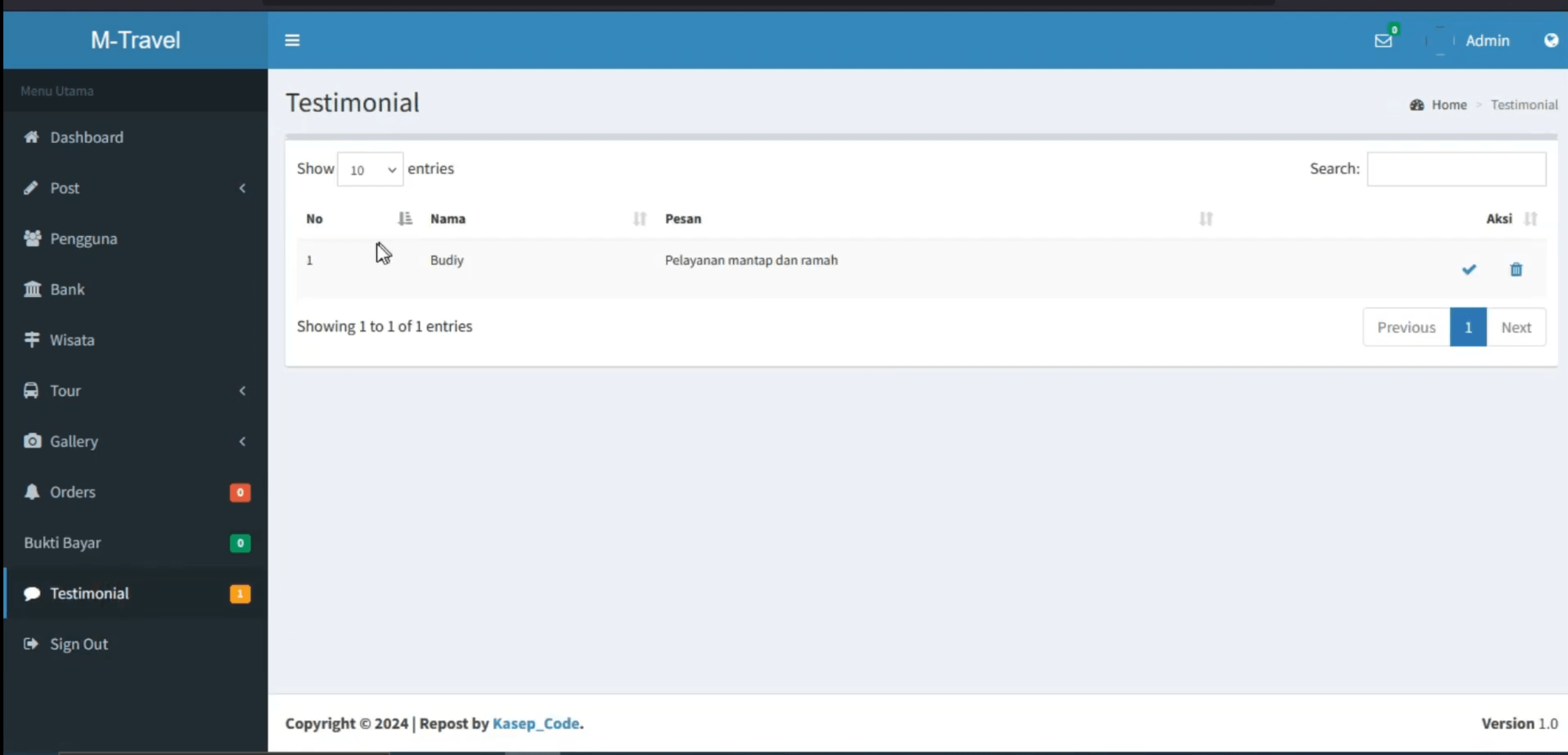 Aplikasi Pemesanan Paket Wisata | Source Code Website Pemesanan Paket Wisata CodeIgniter 3 | MysqL