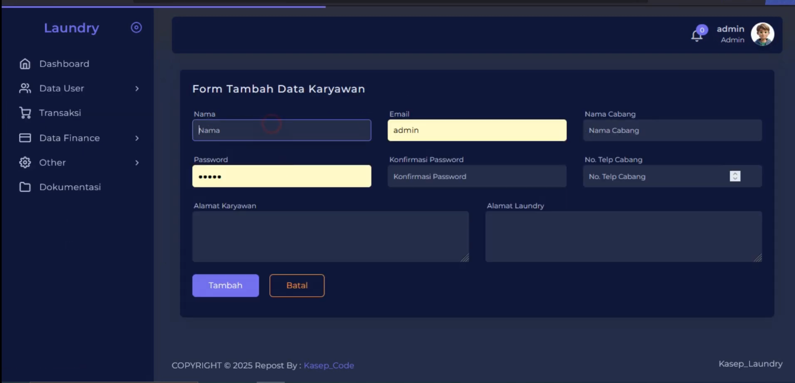 Website Laundry | Download source code Laravel aplikasi laundry | Source code PHP website laundry