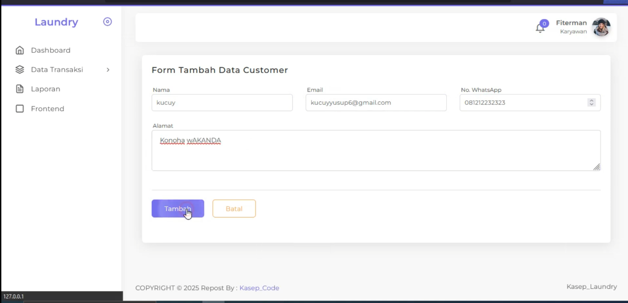 Website Laundry | Download source code Laravel aplikasi laundry | Source code PHP website laundry