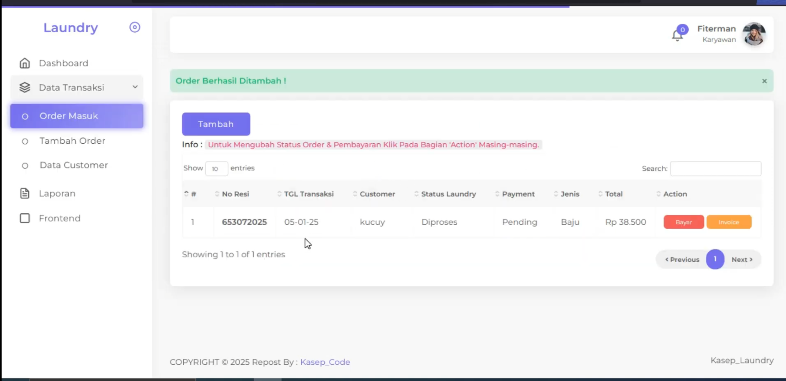 Website Laundry | Download source code Laravel aplikasi laundry | Source code PHP website laundry