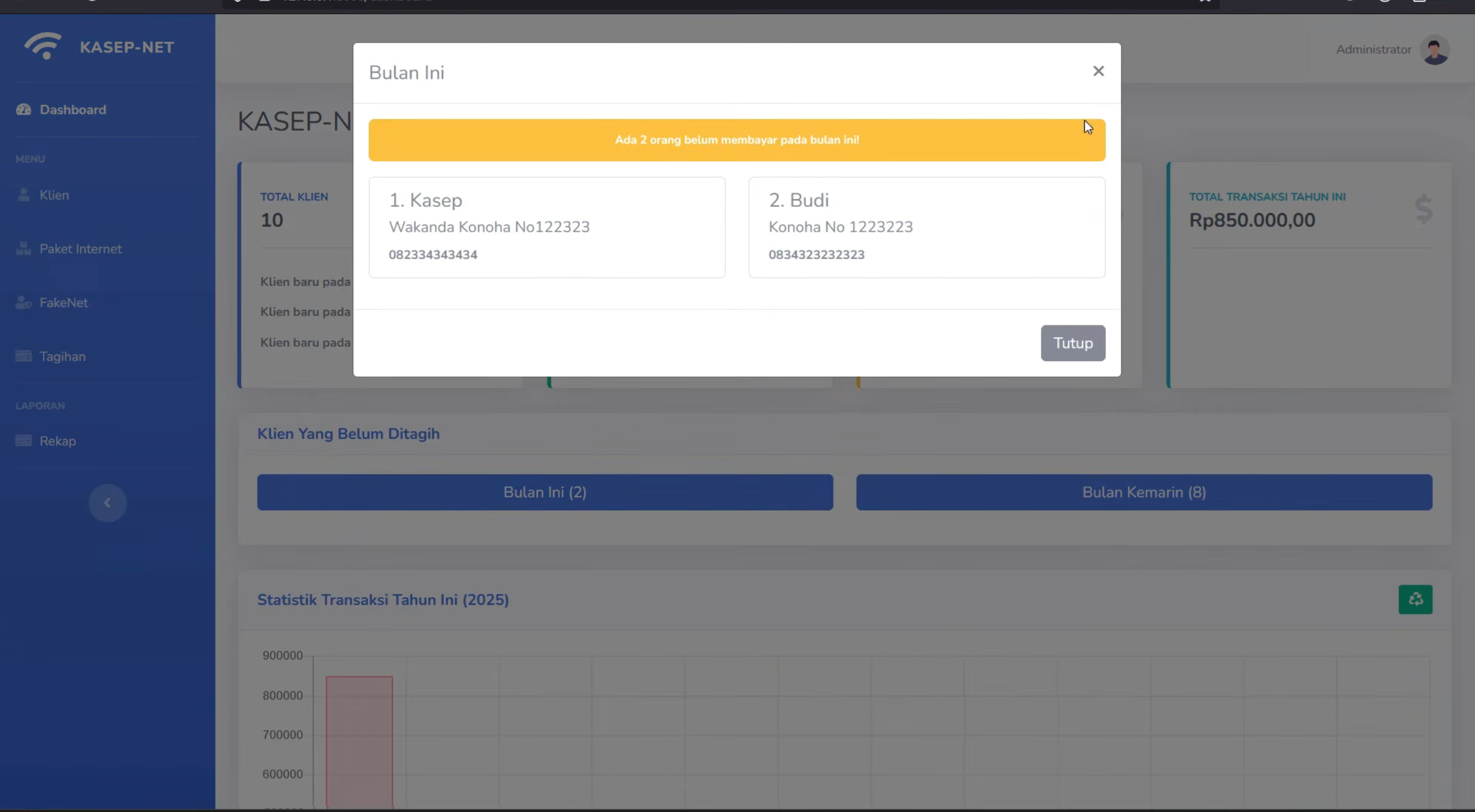 Source Code Aplikasi Pembayaran Tagihan Internet | Website Sistem Pembayaran WiFi | Laravel PHP