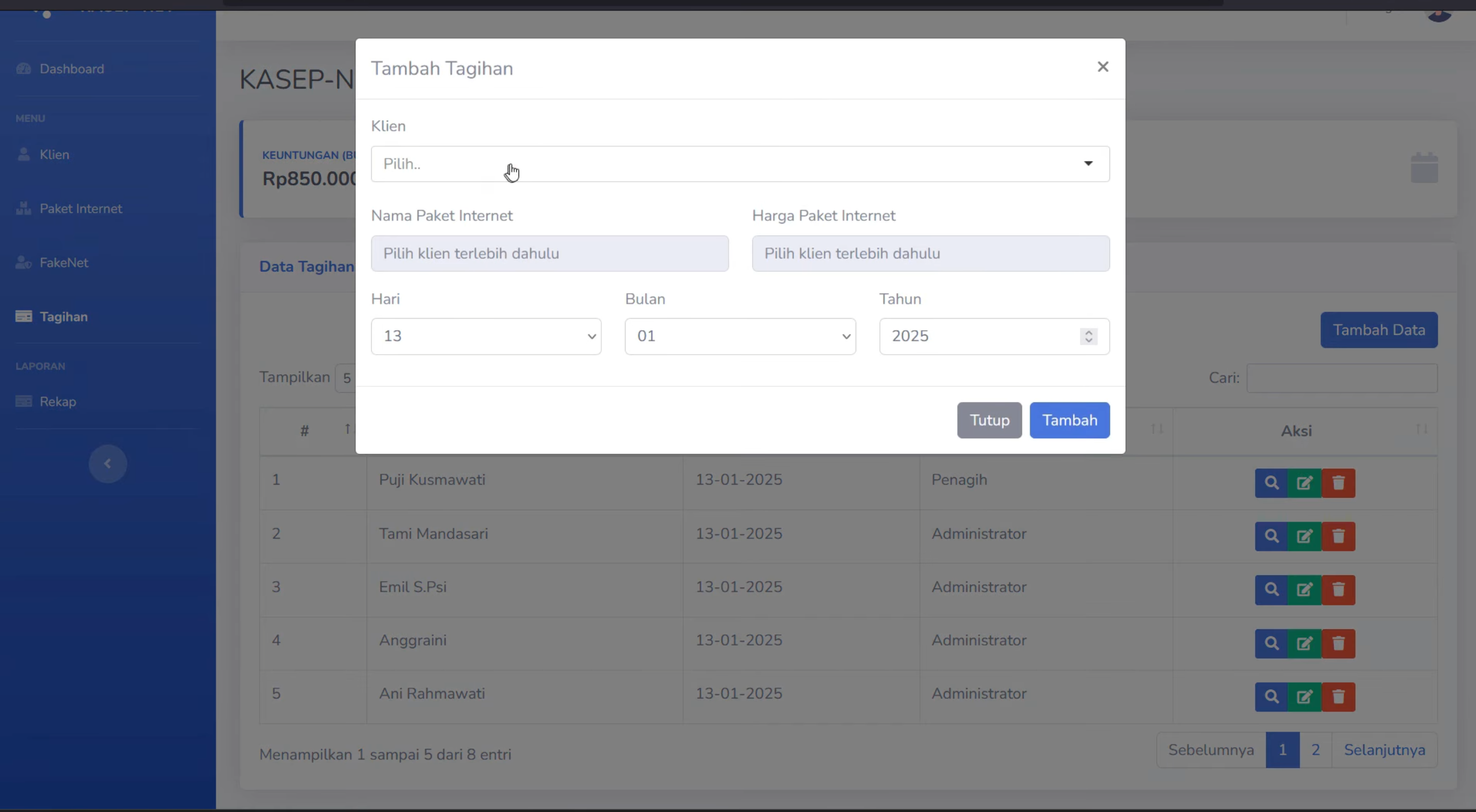 Source Code Aplikasi Pembayaran Tagihan Internet | Website Sistem Pembayaran WiFi | Laravel PHP