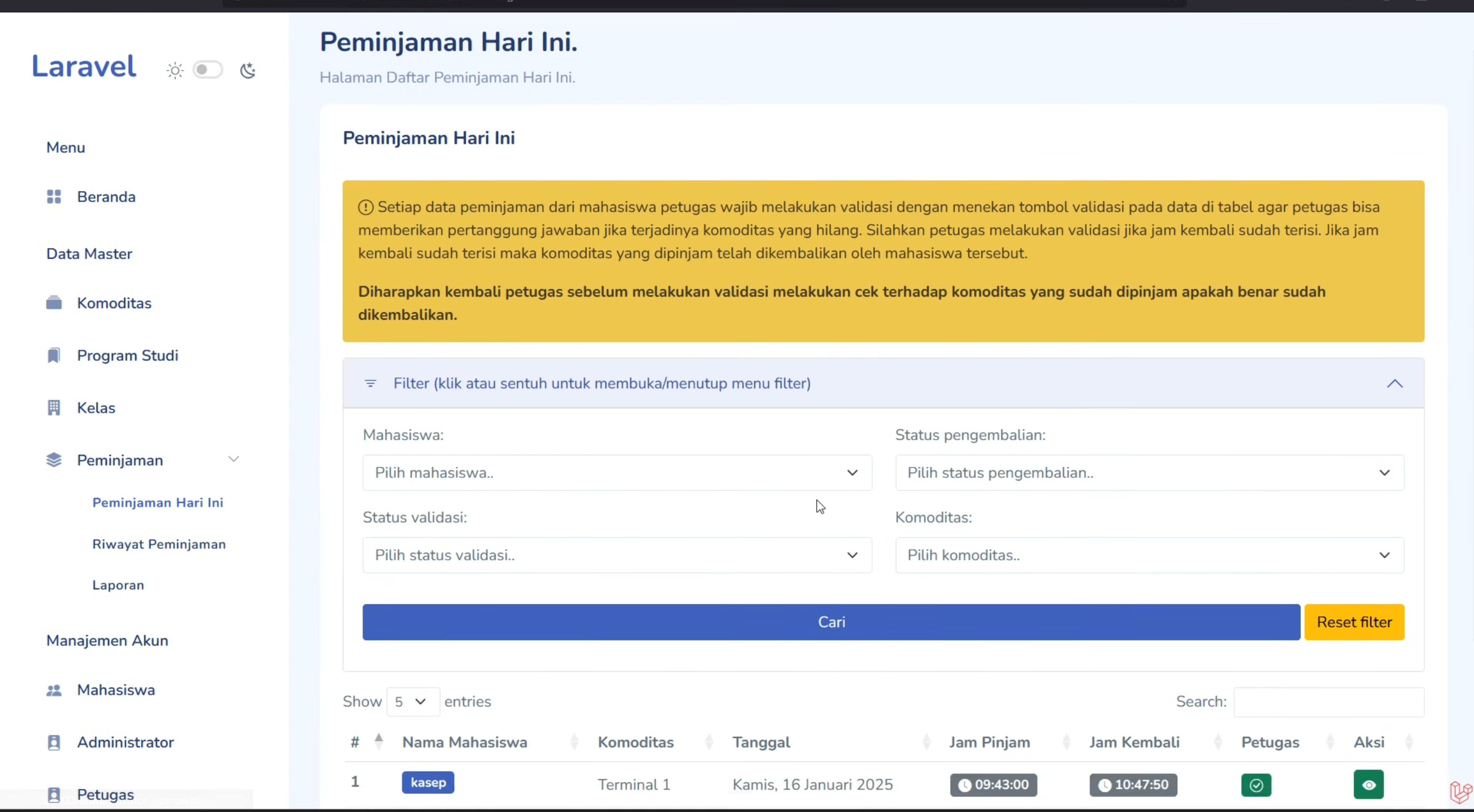 Source code website peminjaman barang | Download source code aplikasi peminjaman barang | Laravel