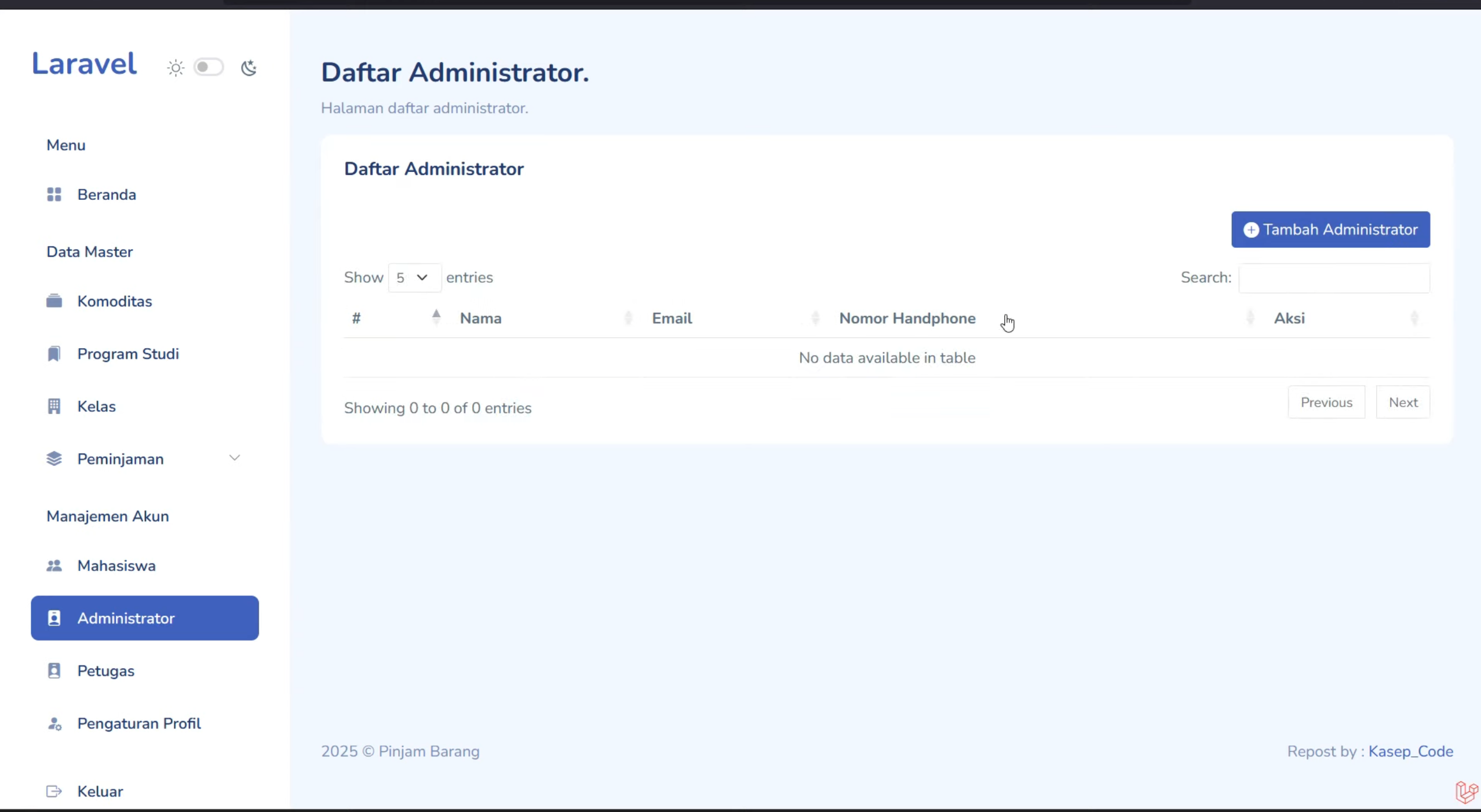 Source code website peminjaman barang | Download source code aplikasi peminjaman barang | Laravel