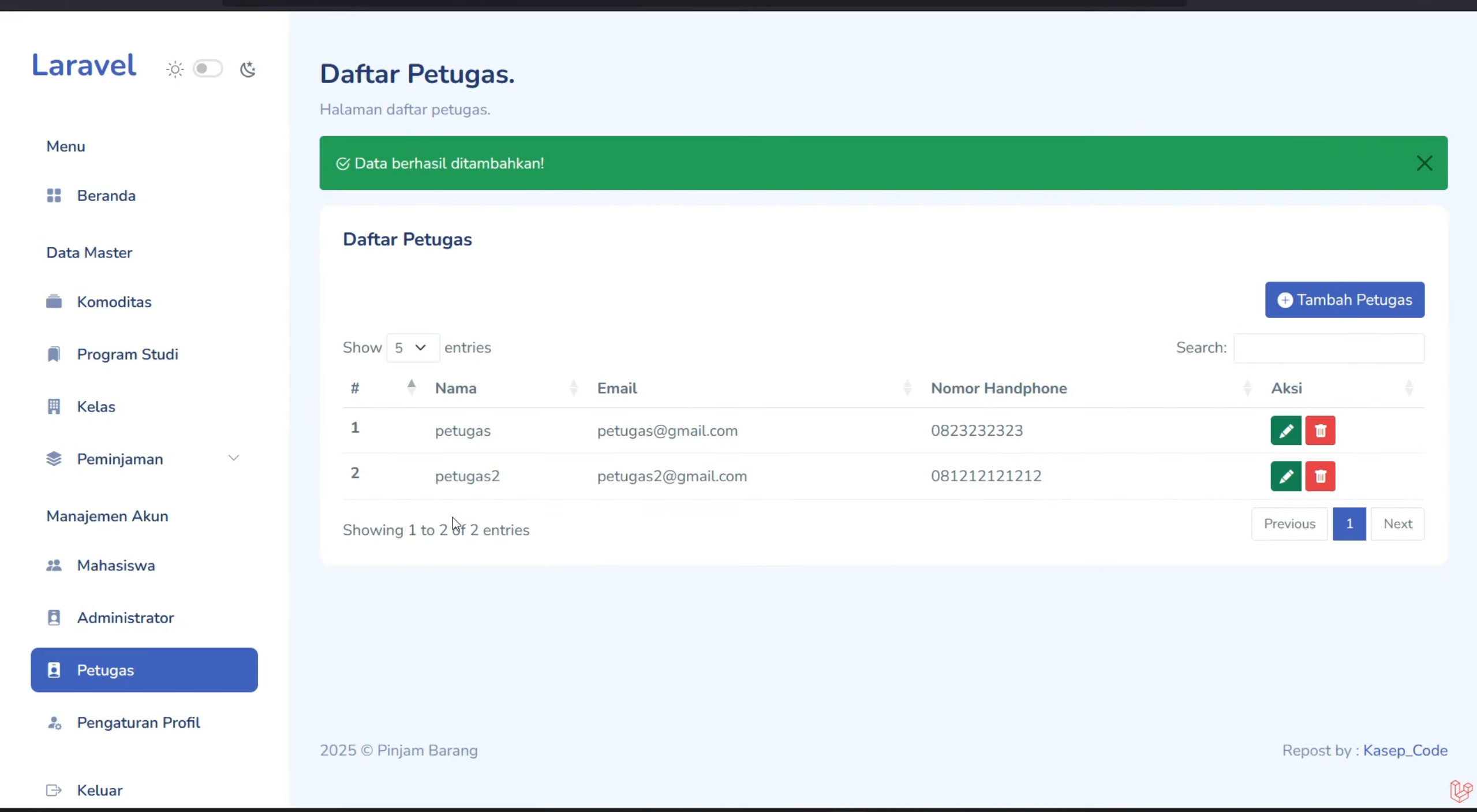 Source code website peminjaman barang | Download source code aplikasi peminjaman barang | Laravel