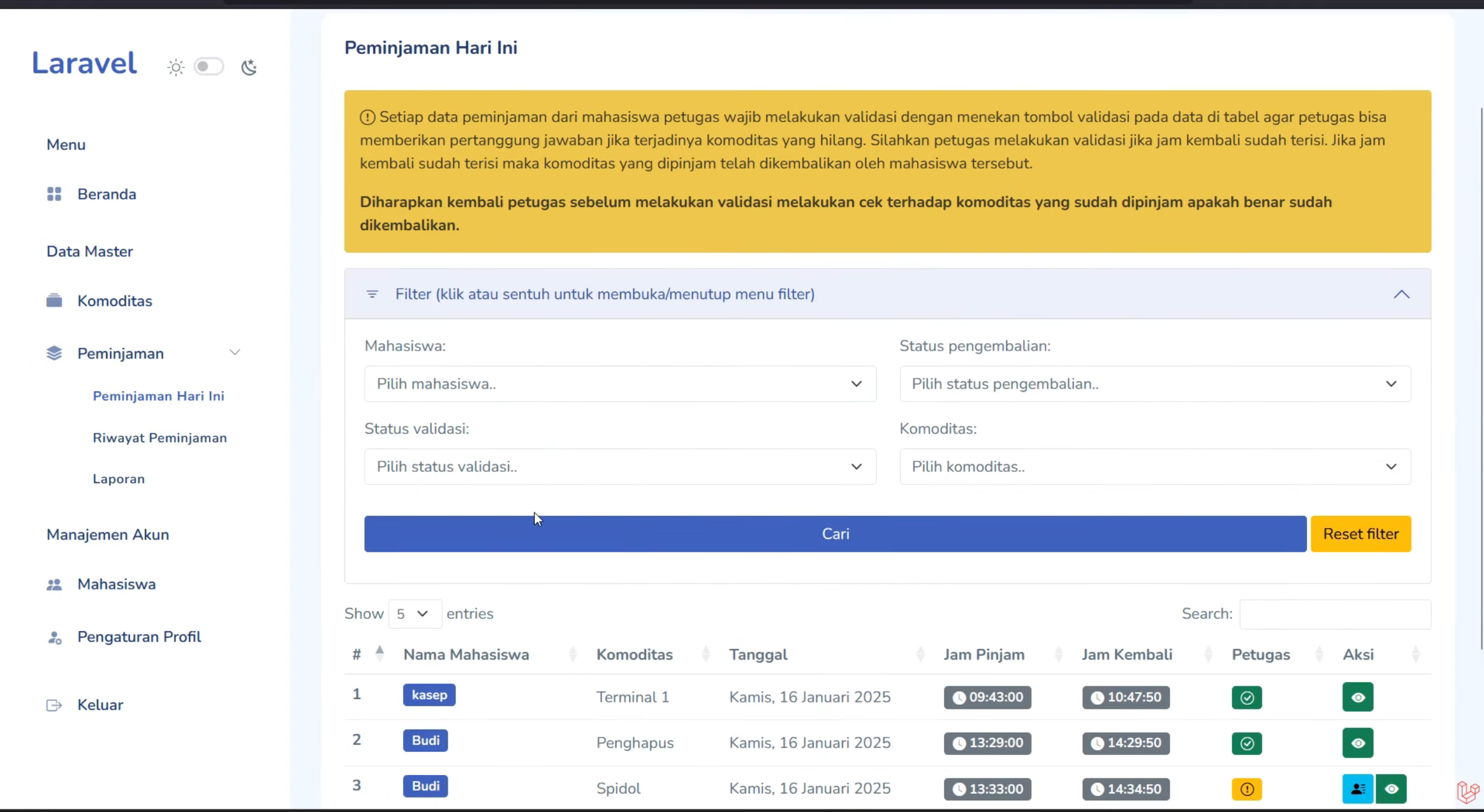 Source code website peminjaman barang | Download source code aplikasi peminjaman barang | Laravel